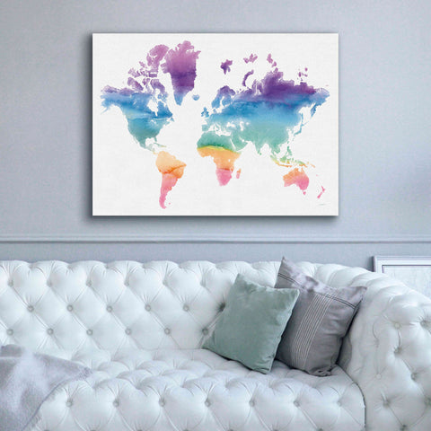 Image of 'Watercolor World' by Mike Schick, Giclee Canvas Wall Art,54x40