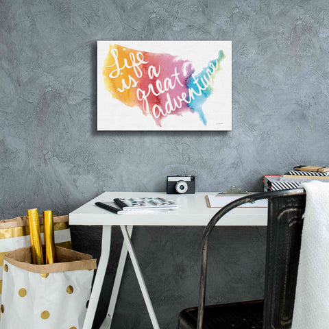 Image of 'Watercolor Usa' by Mike Schick, Giclee Canvas Wall Art,18x12