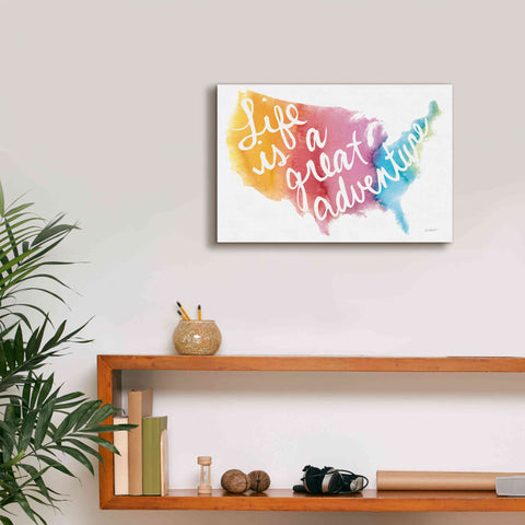 Image of 'Watercolor Usa' by Mike Schick, Giclee Canvas Wall Art,18x12