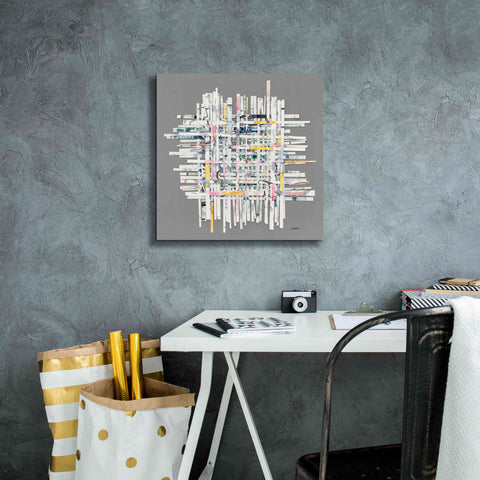 Image of 'New Morning On Gray' by Mike Schick, Giclee Canvas Wall Art,18x18