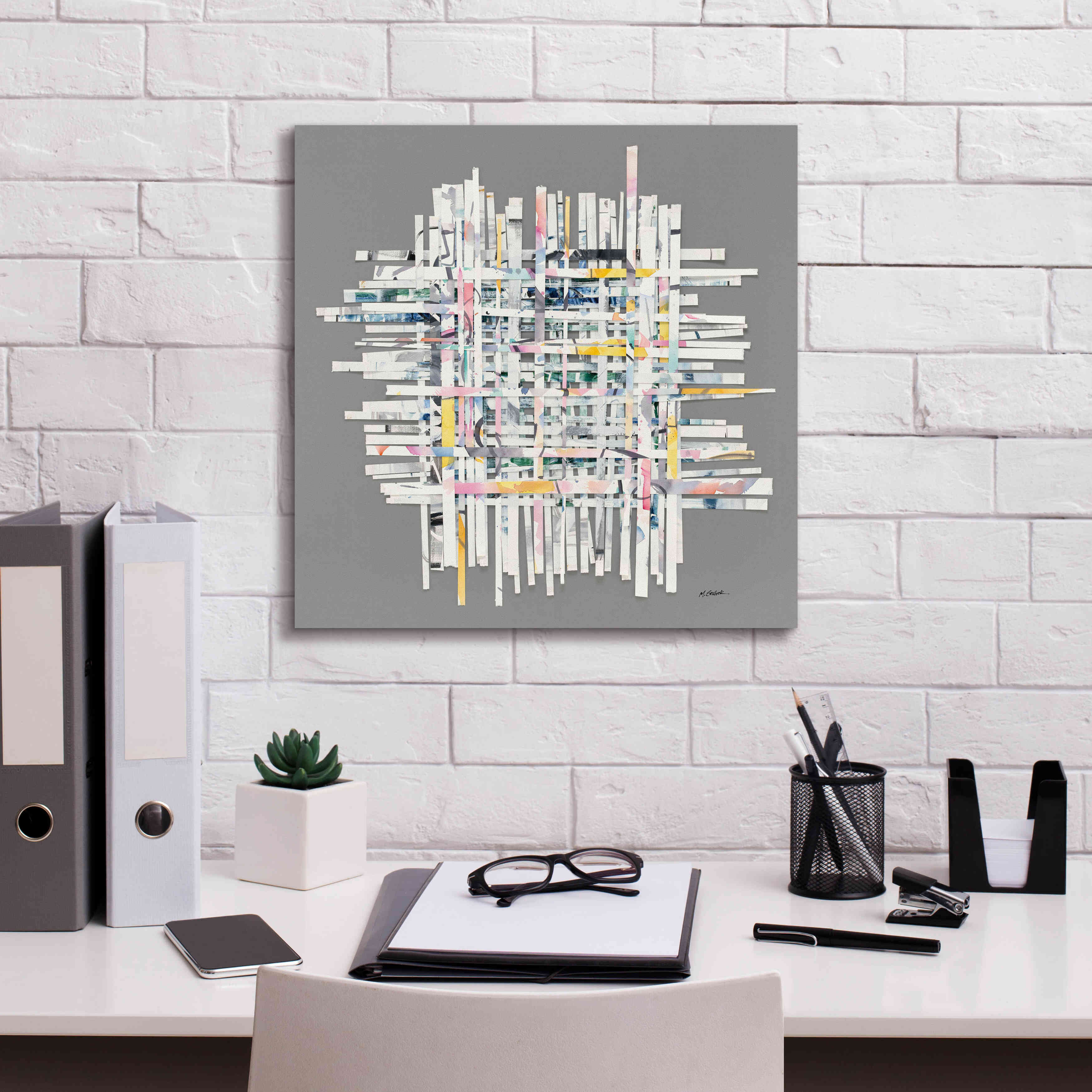 'New Morning On Gray' by Mike Schick, Giclee Canvas Wall Art,18x18