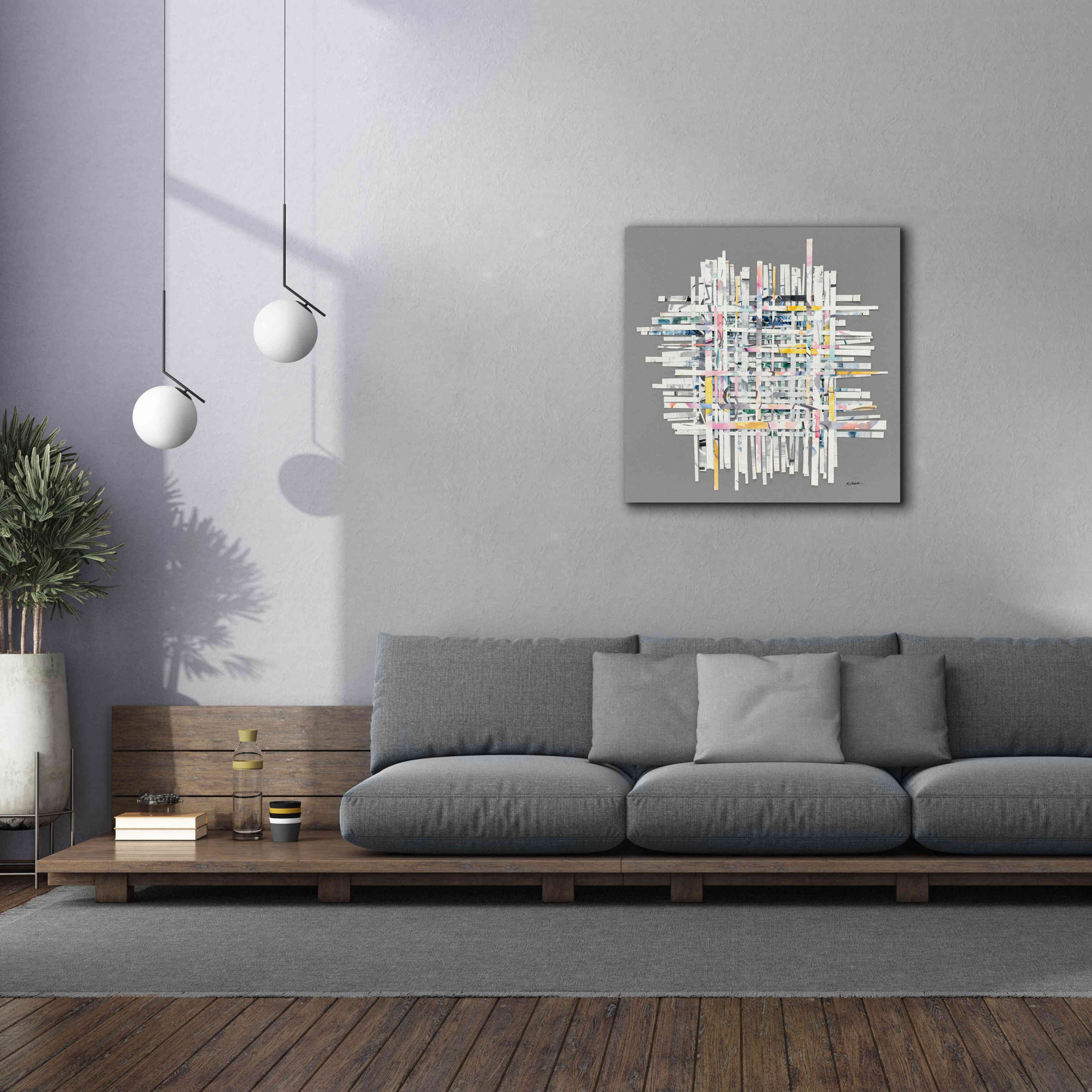 'New Morning On Gray' by Mike Schick, Giclee Canvas Wall Art,37x37
