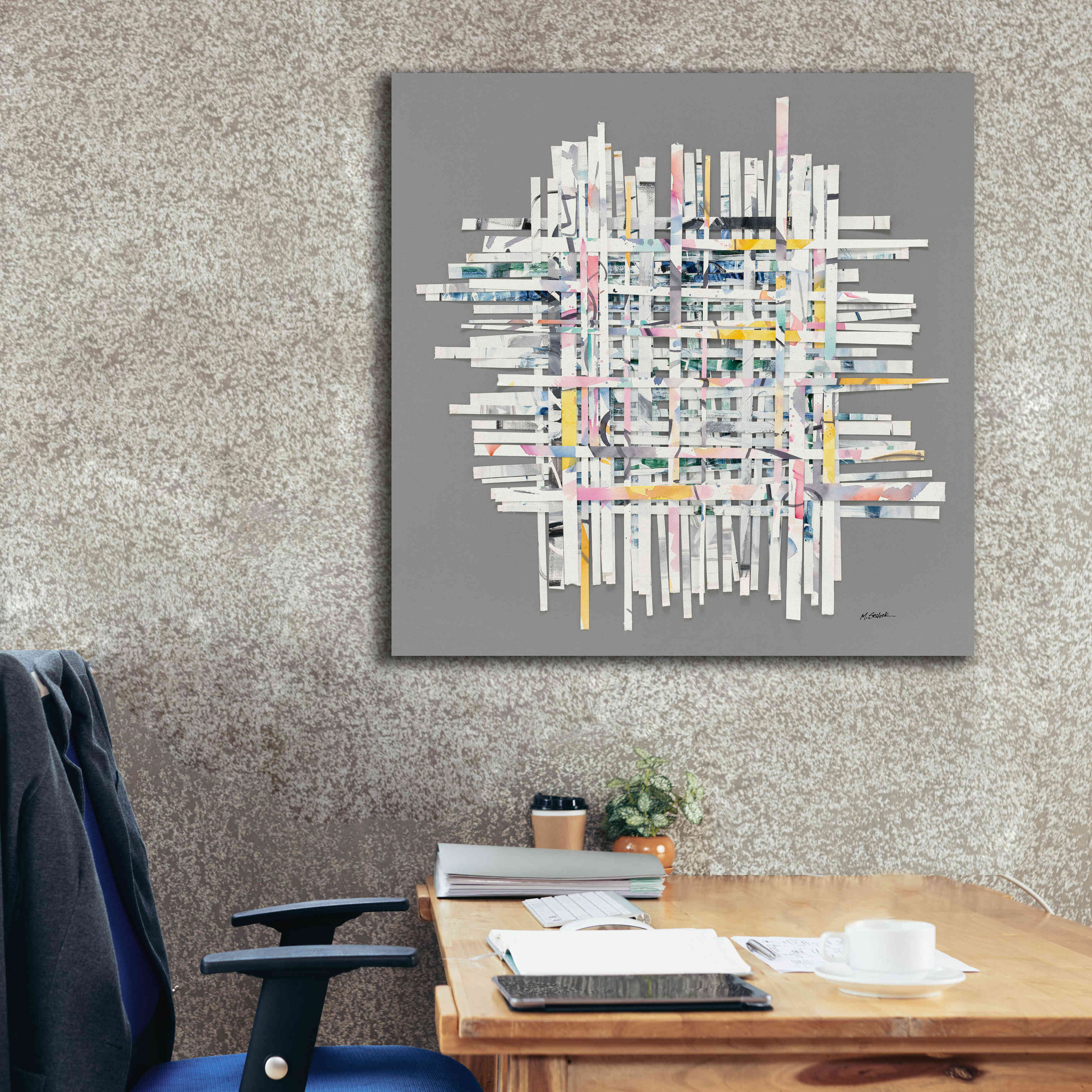 'New Morning On Gray' by Mike Schick, Giclee Canvas Wall Art,37x37