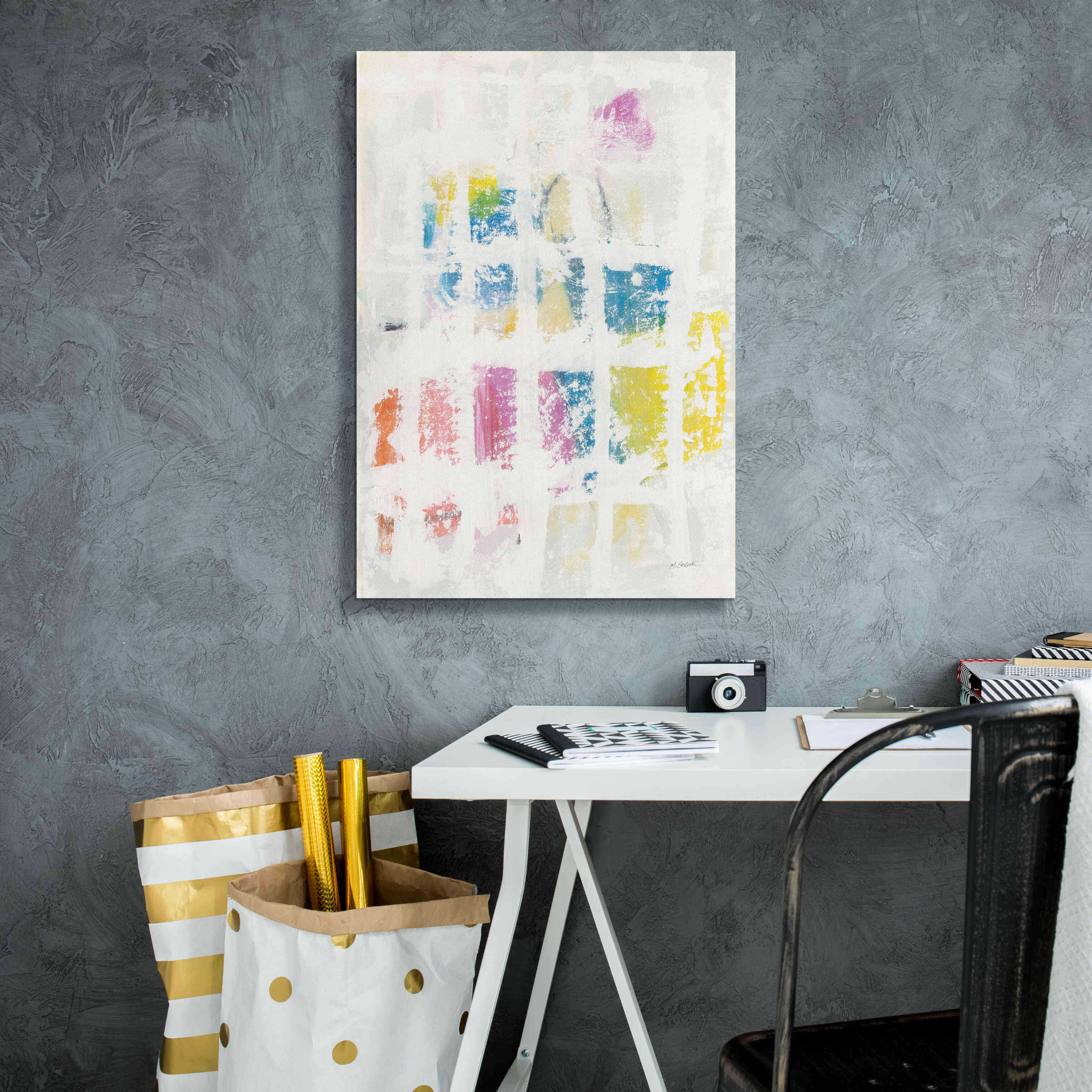 'Bright Blocks' by Mike Schick, Giclee Canvas Wall Art,18x26