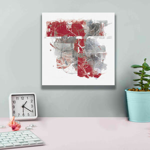 'Moving In And Out Of Traffic II Red Grey' by Mike Schick, Giclee Canvas Wall Art,12x12