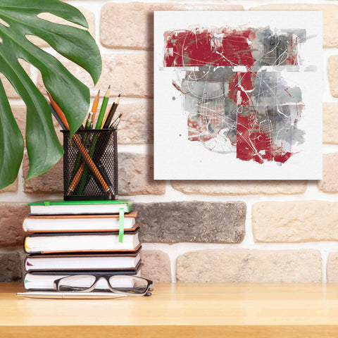 Image of 'Moving In And Out Of Traffic II Red Grey' by Mike Schick, Giclee Canvas Wall Art,12x12