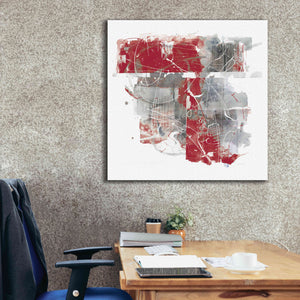'Moving In And Out Of Traffic II Red Grey' by Mike Schick, Giclee Canvas Wall Art,37x37