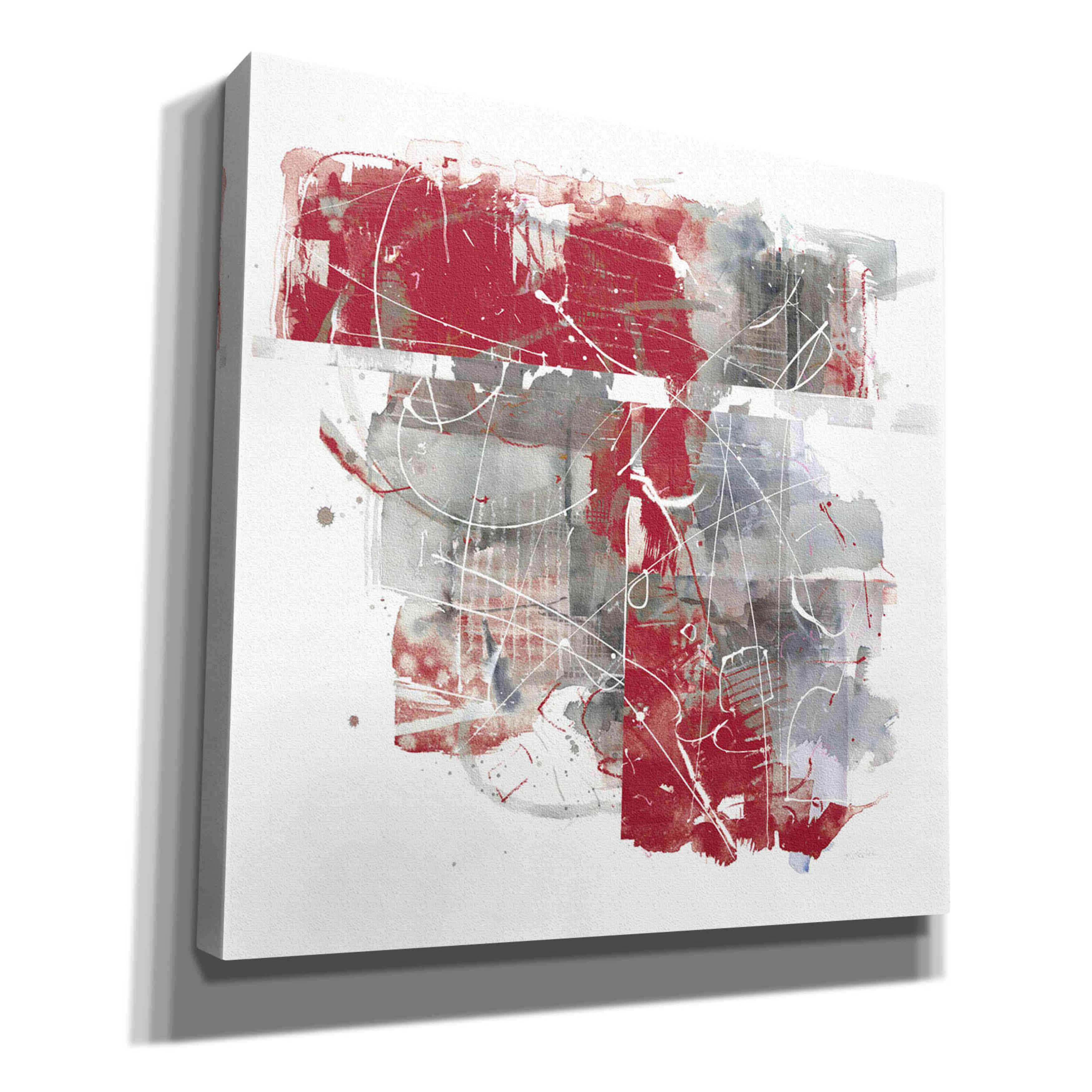 'Moving In And Out Of Traffic II Red Grey' by Mike Schick, Giclee Canvas Wall Art