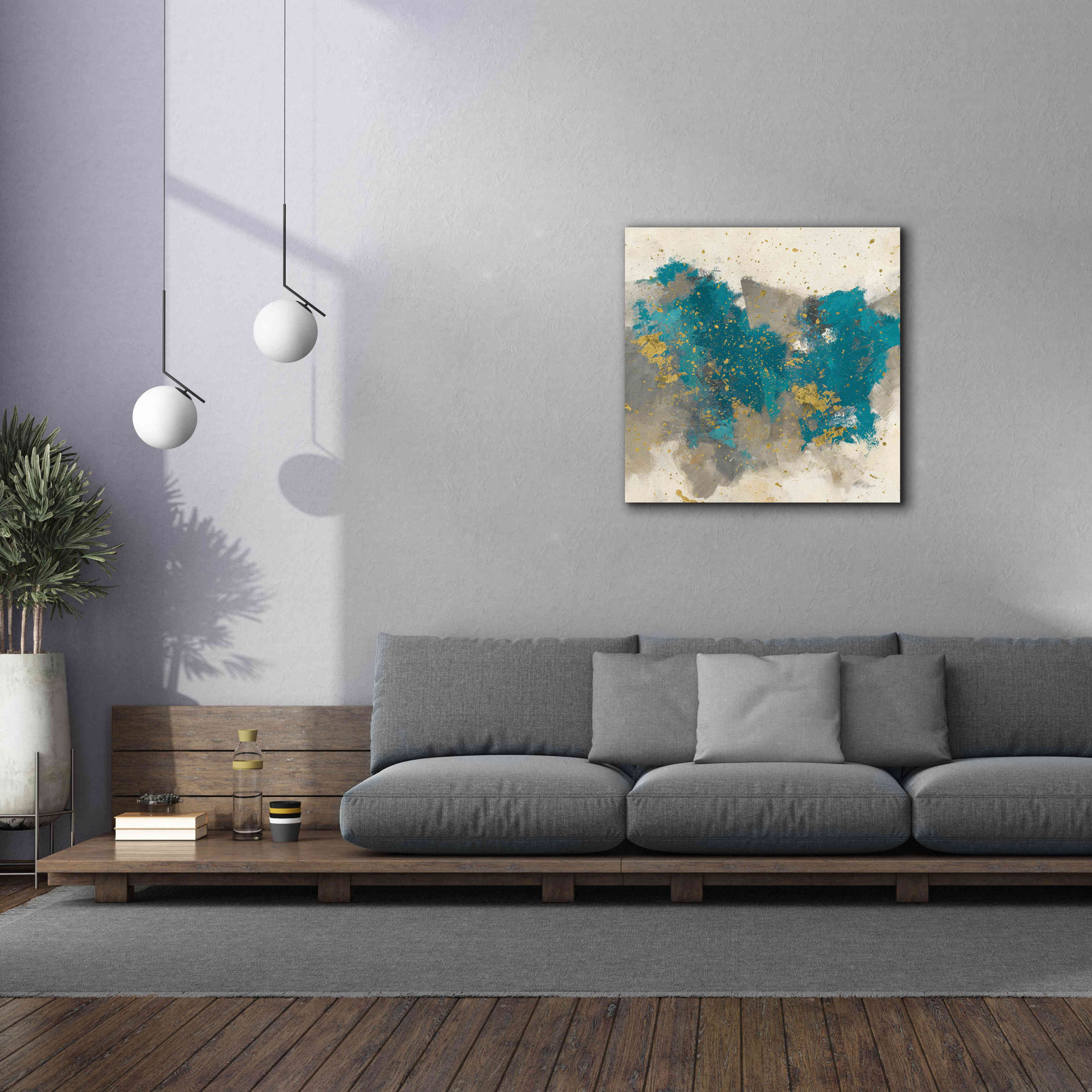 'Gray Matter Cream II' by Mike Schick, Giclee Canvas Wall Art,37x37
