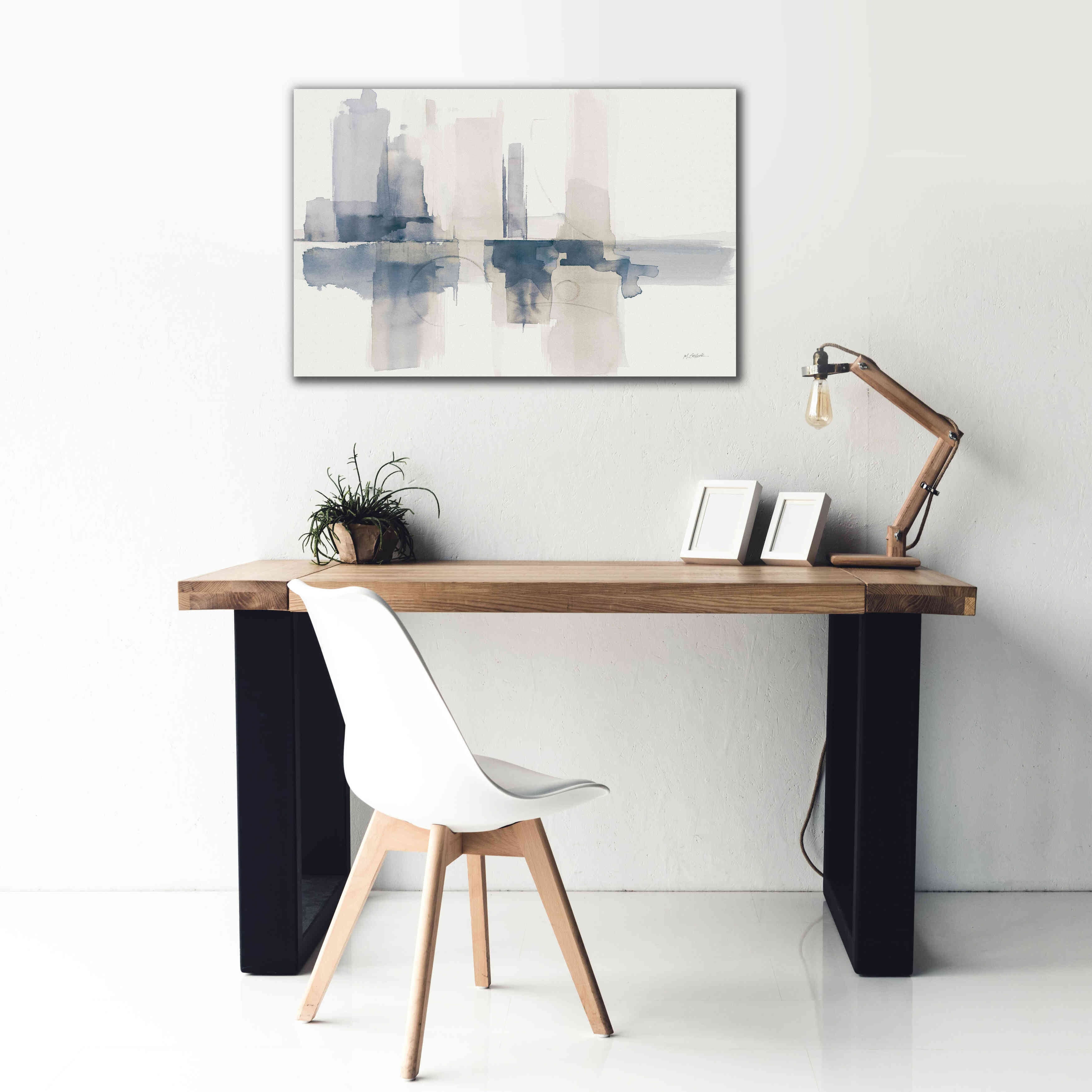 'Improvisation II Navy' by Mike Schick, Giclee Canvas Wall Art,40x26