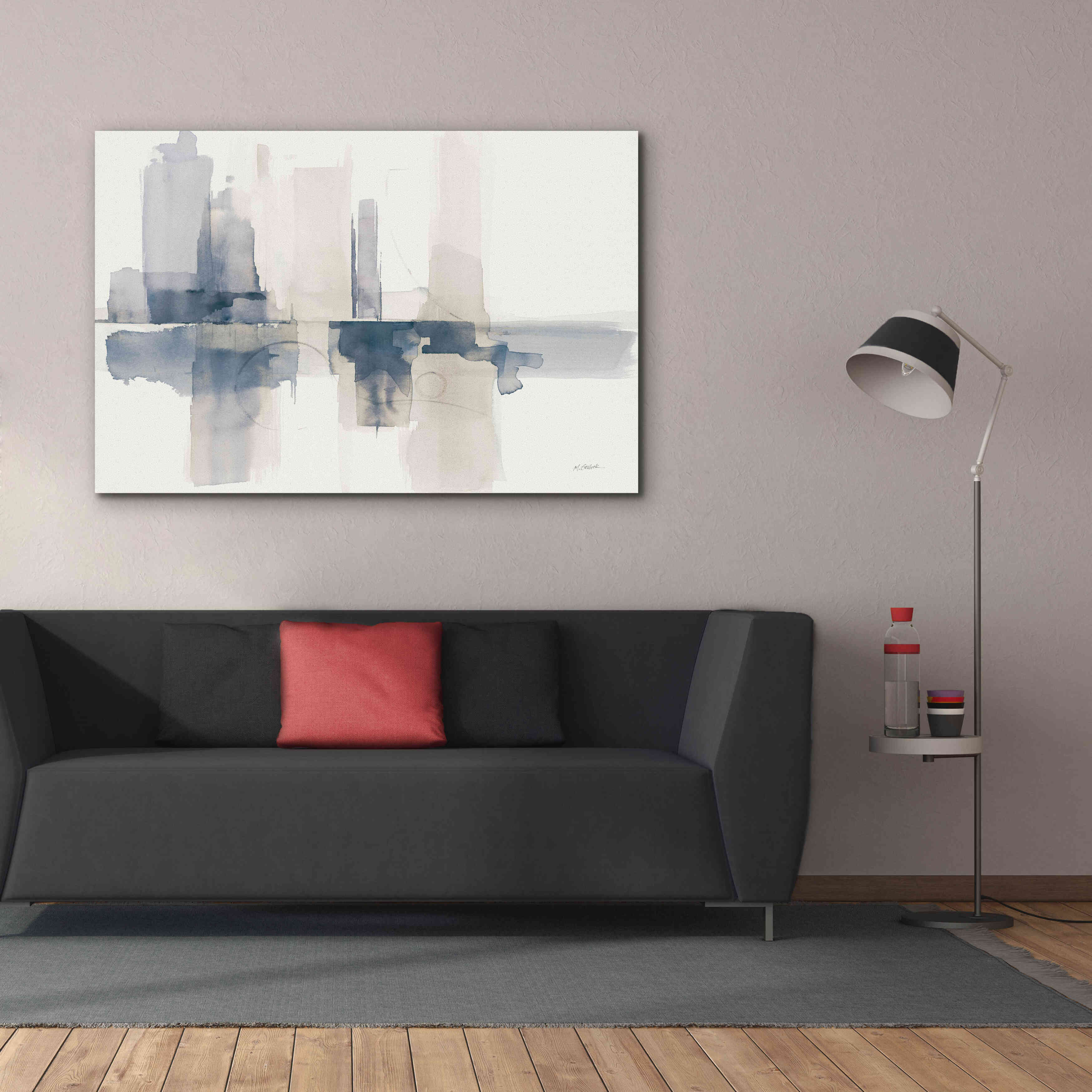 'Improvisation II Navy' by Mike Schick, Giclee Canvas Wall Art,60x40