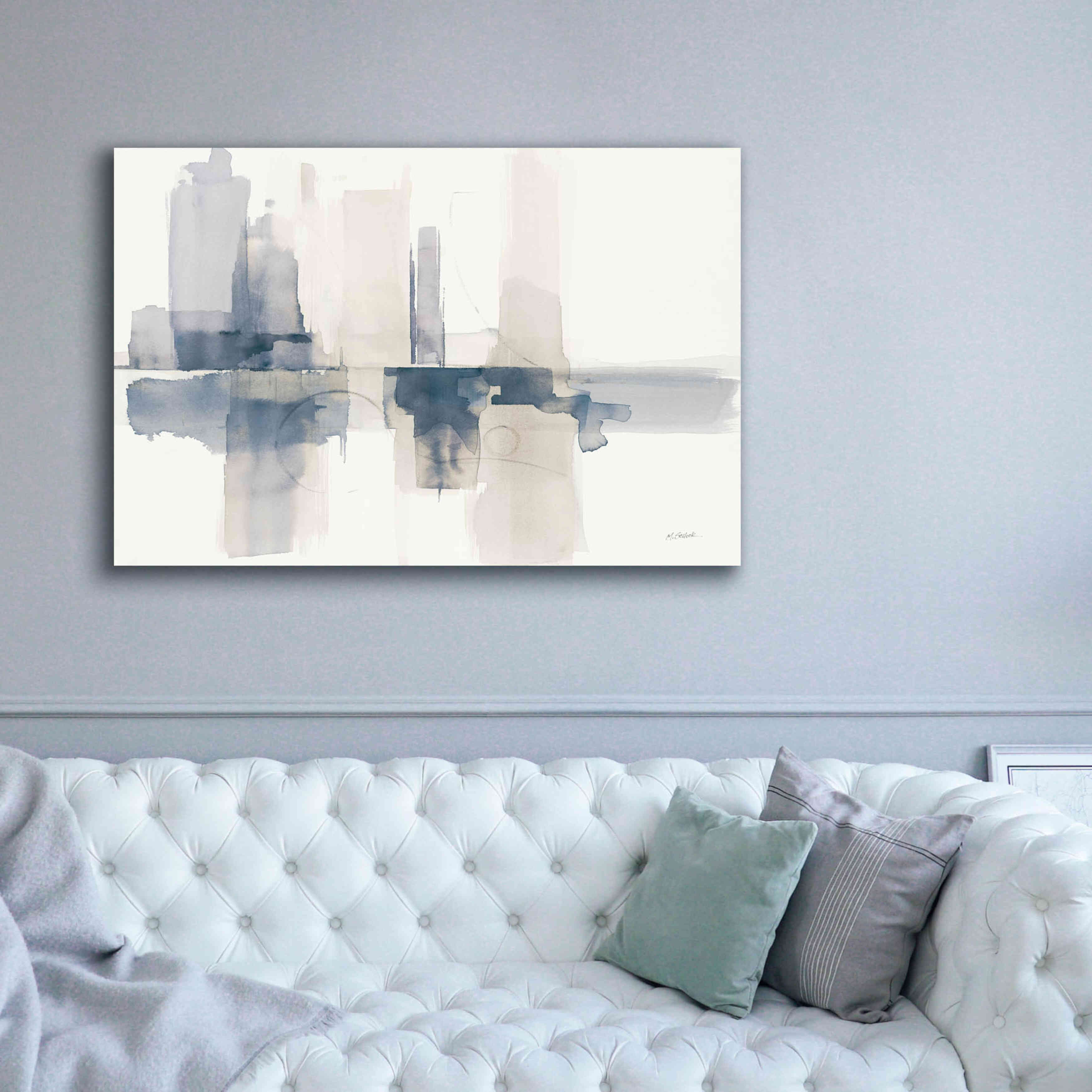 'Improvisation II Navy' by Mike Schick, Giclee Canvas Wall Art,60x40