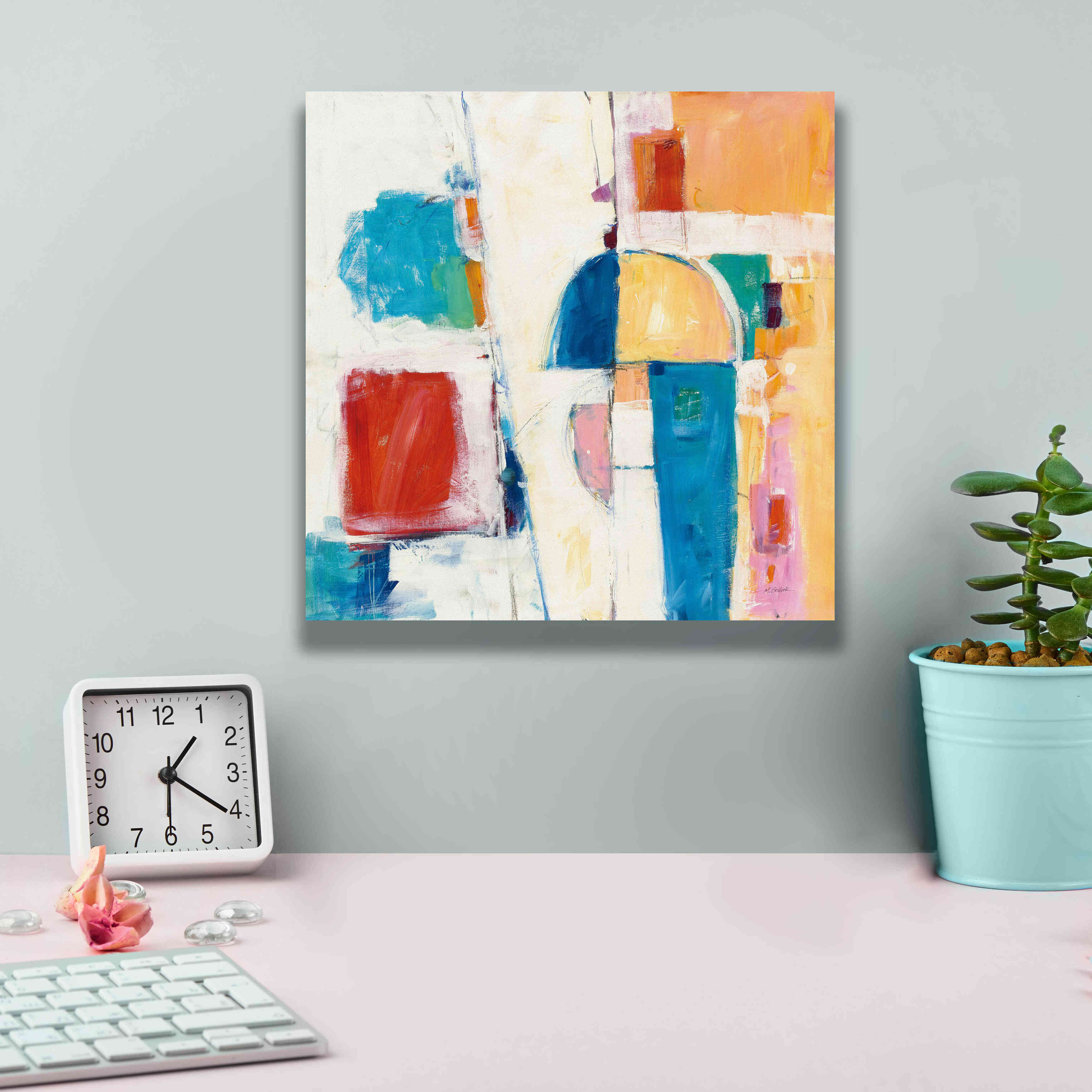 'Down To The Street' by Mike Schick, Giclee Canvas Wall Art,12x12