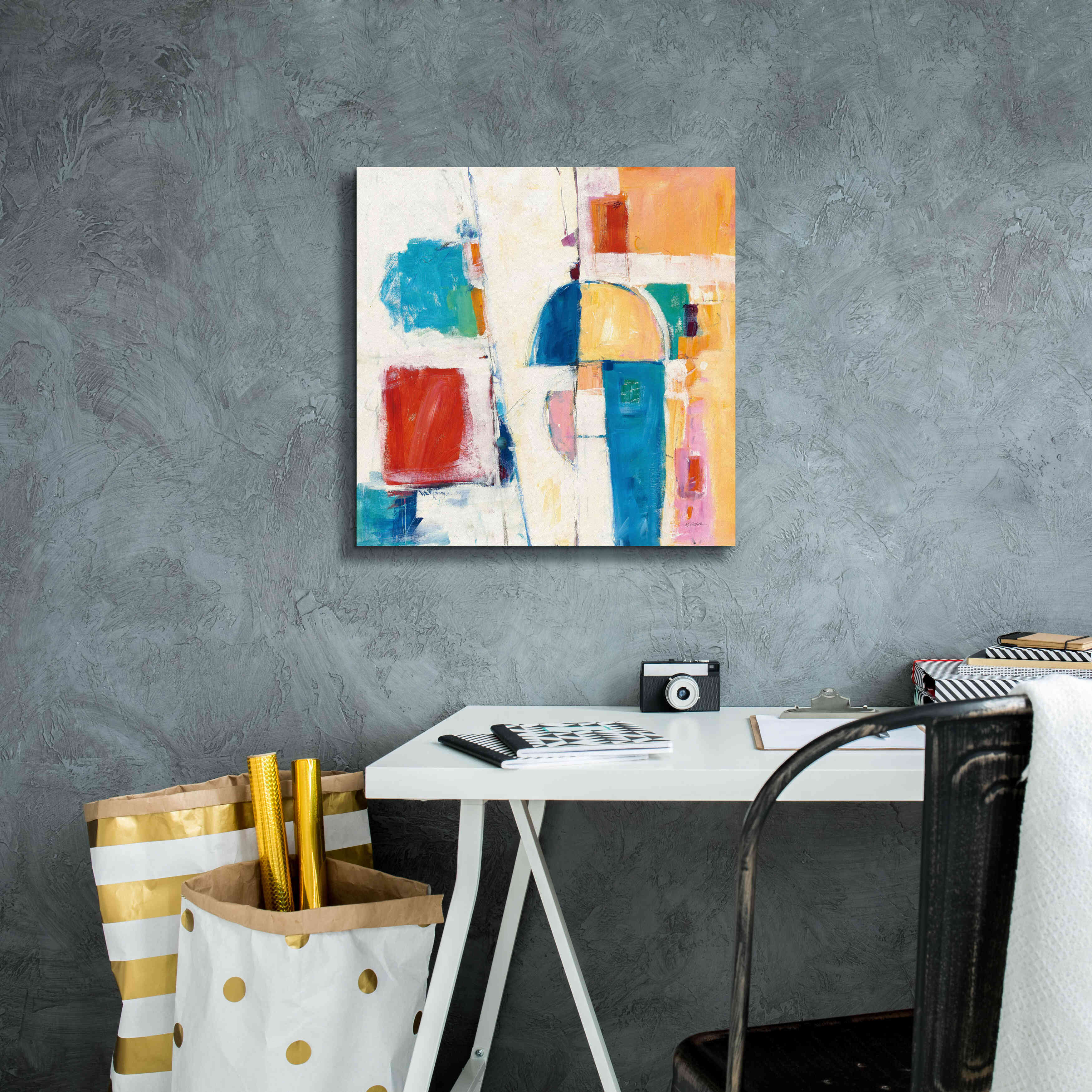 'Down To The Street' by Mike Schick, Giclee Canvas Wall Art,18x18