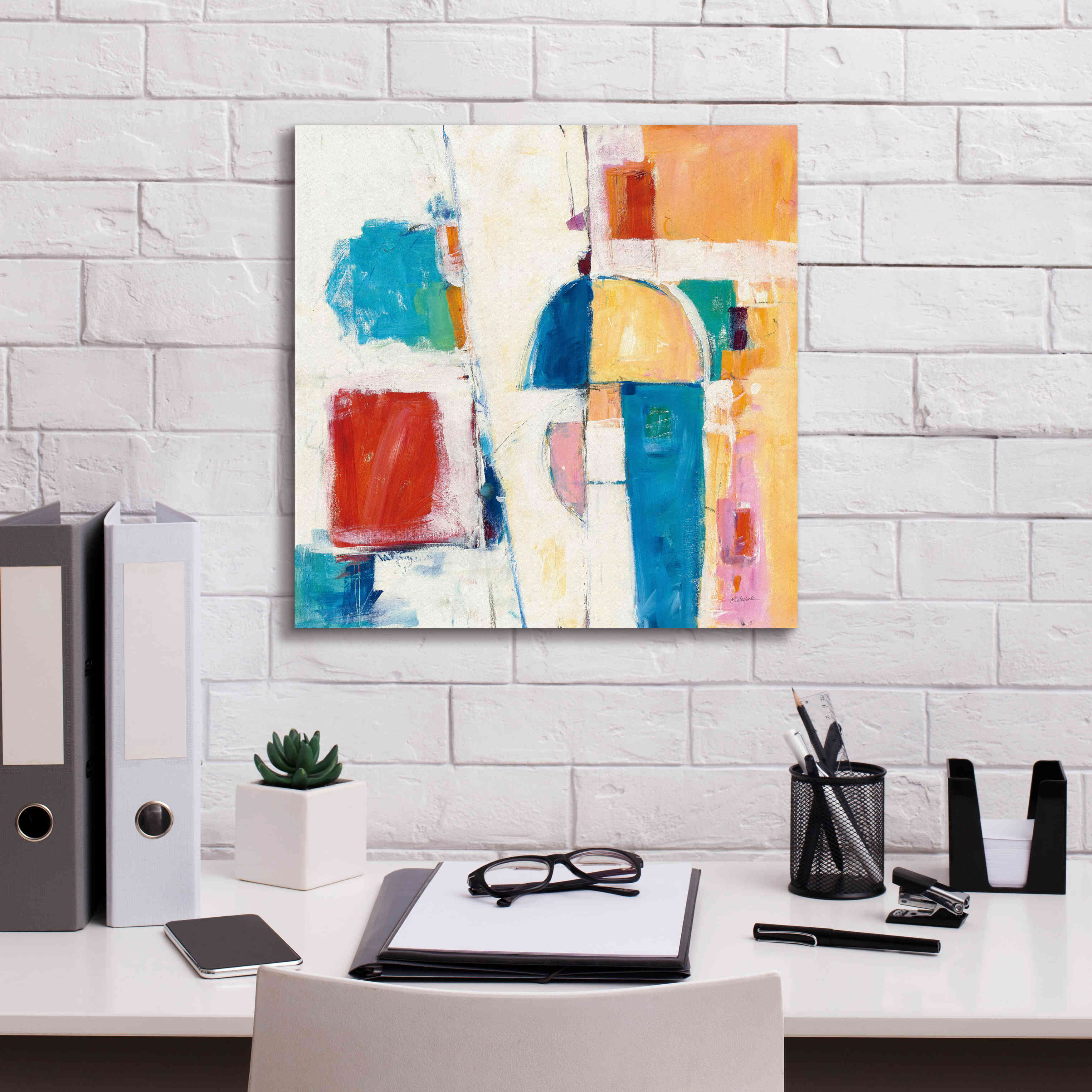 'Down To The Street' by Mike Schick, Giclee Canvas Wall Art,18x18