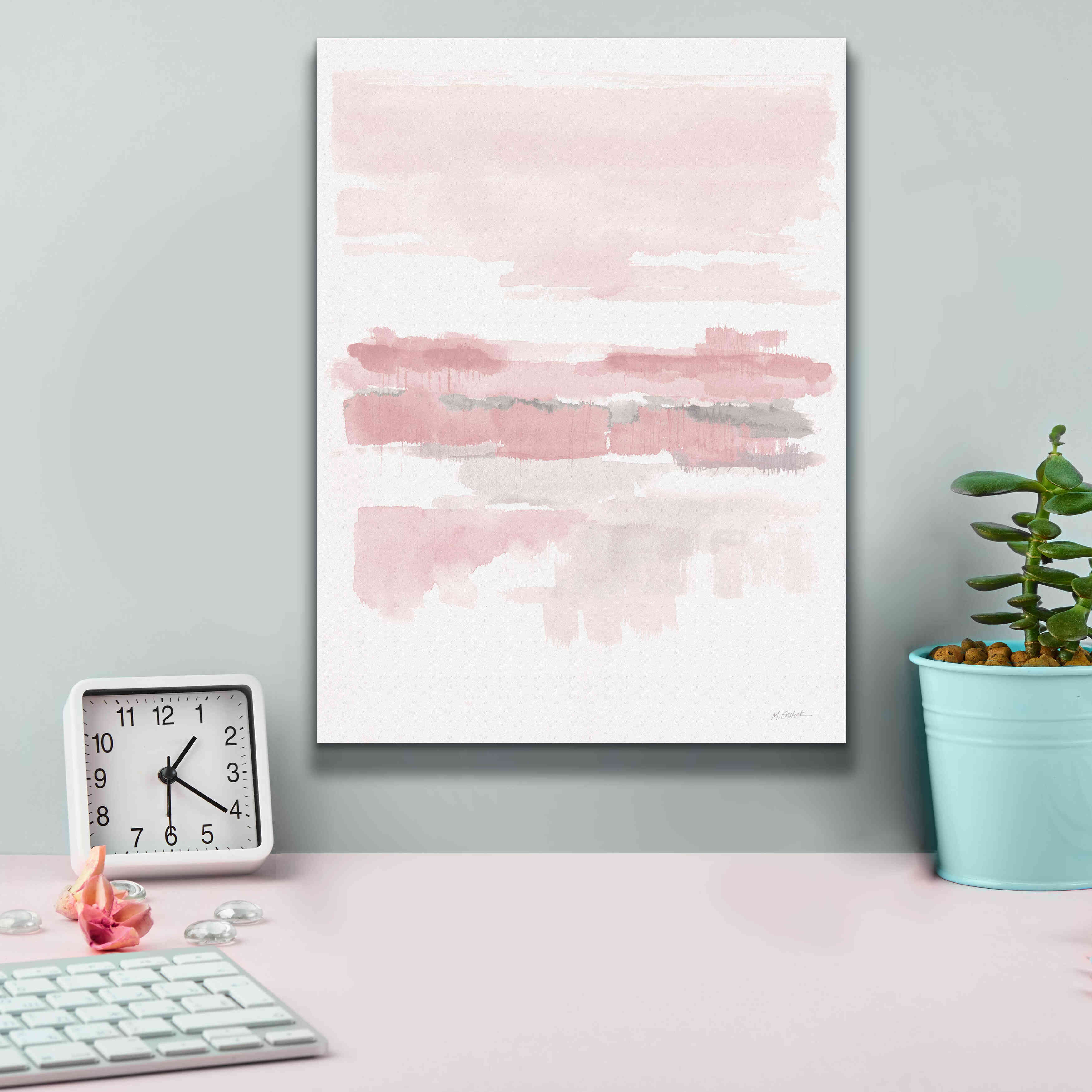 'Blush Wetlands Crop' by Mike Schick, Giclee Canvas Wall Art,12x16