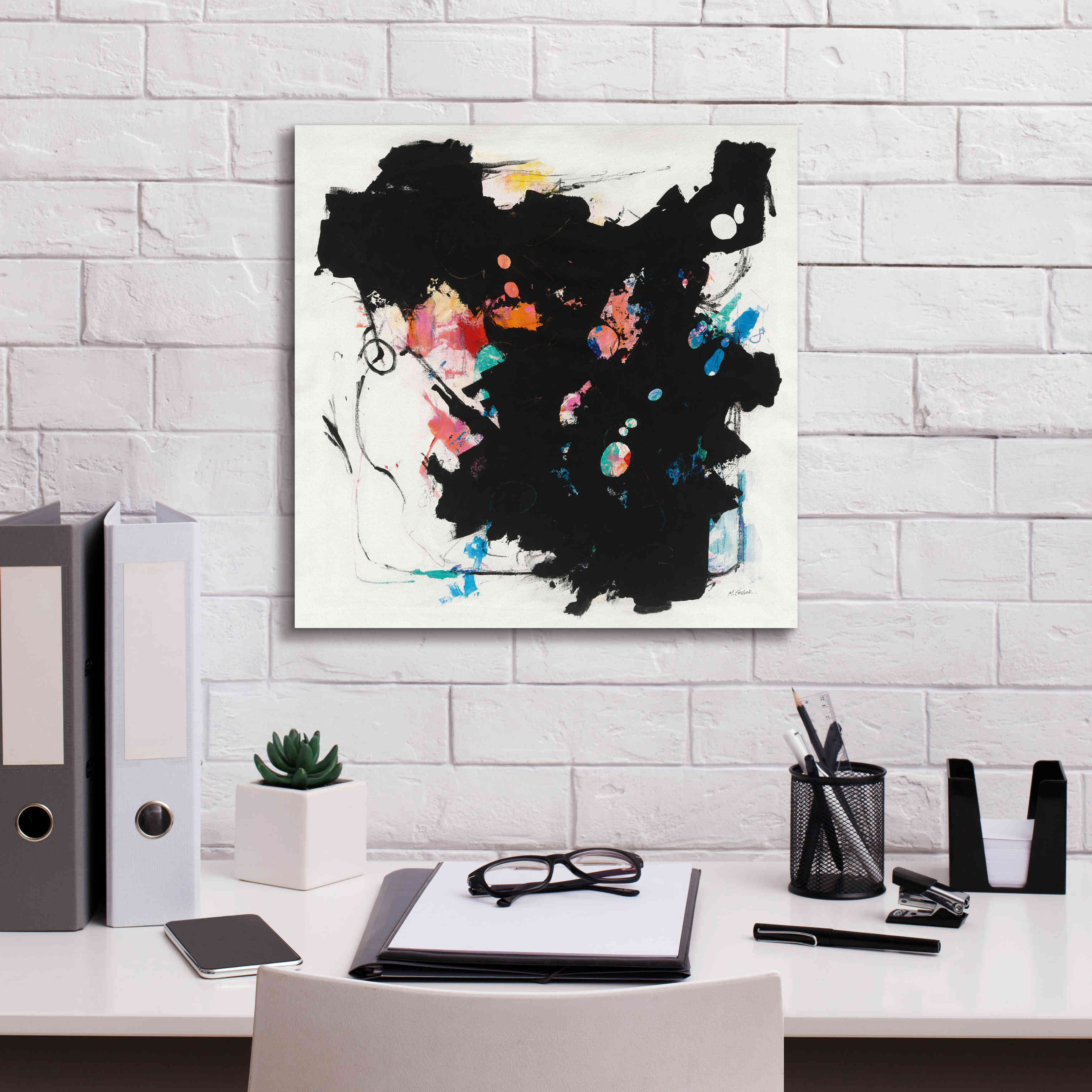 'Abstract Redacted' by Mike Schick, Giclee Canvas Wall Art,18x18