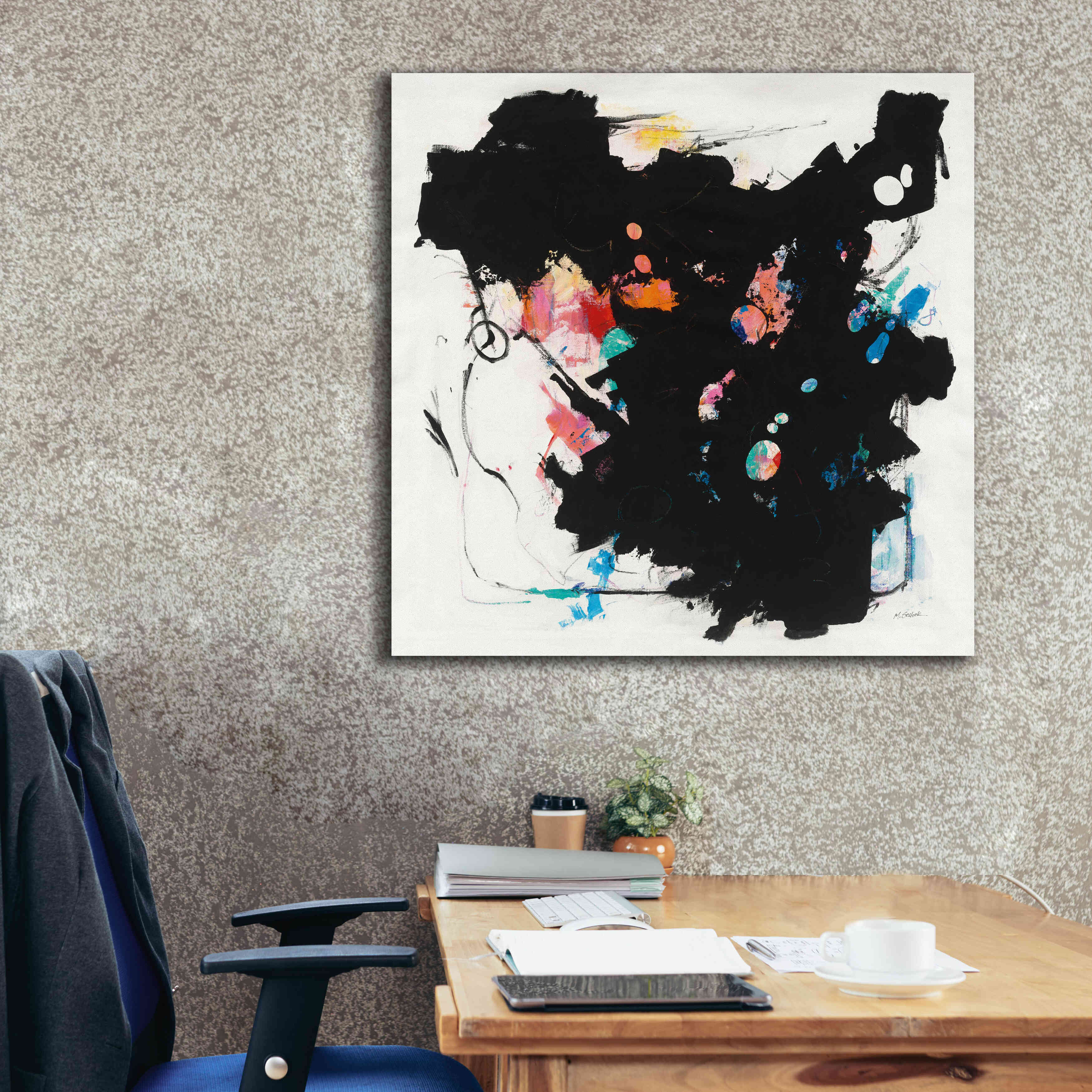 'Abstract Redacted' by Mike Schick, Giclee Canvas Wall Art,37x37
