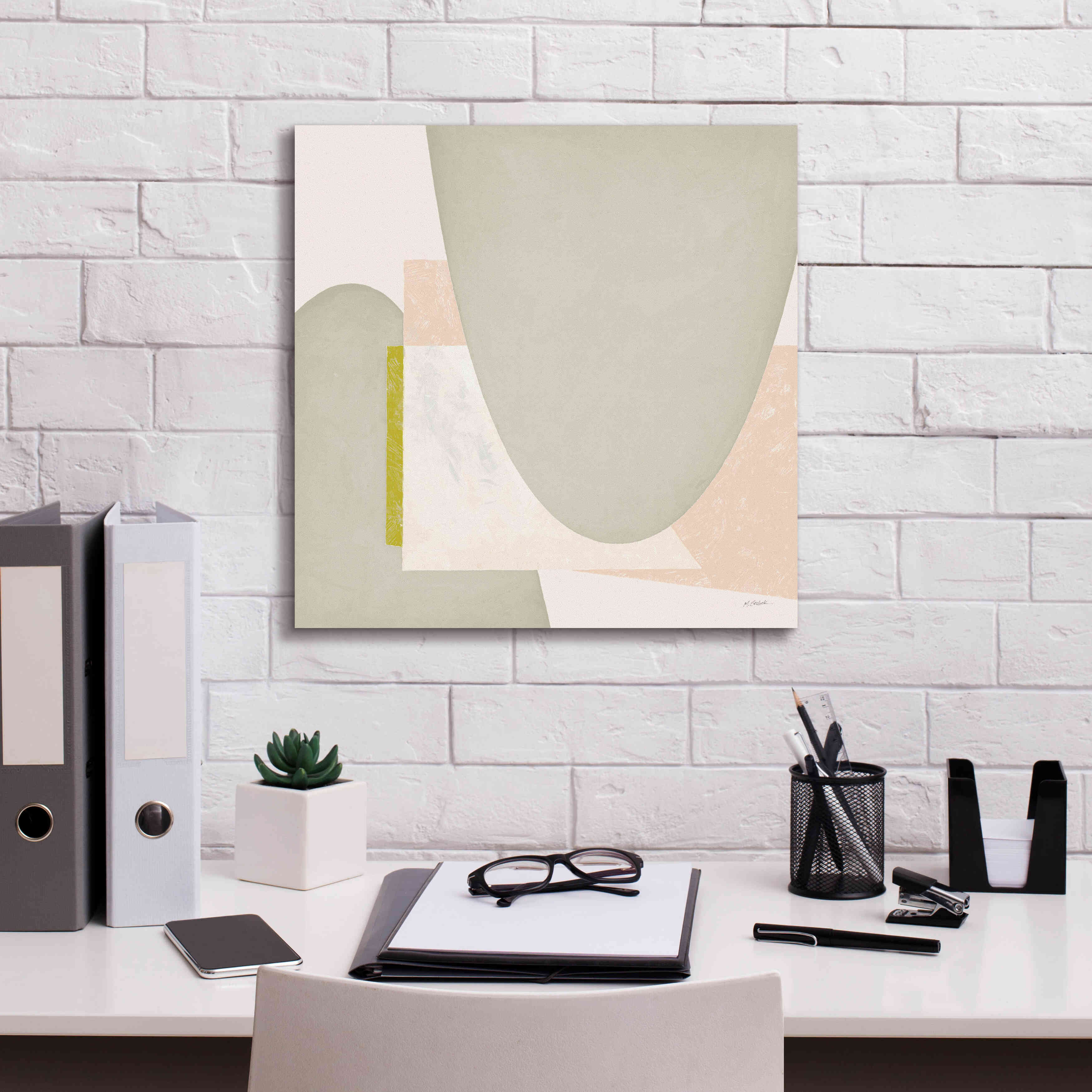'Blackbird Neutral' by Mike Schick, Giclee Canvas Wall Art,18x18