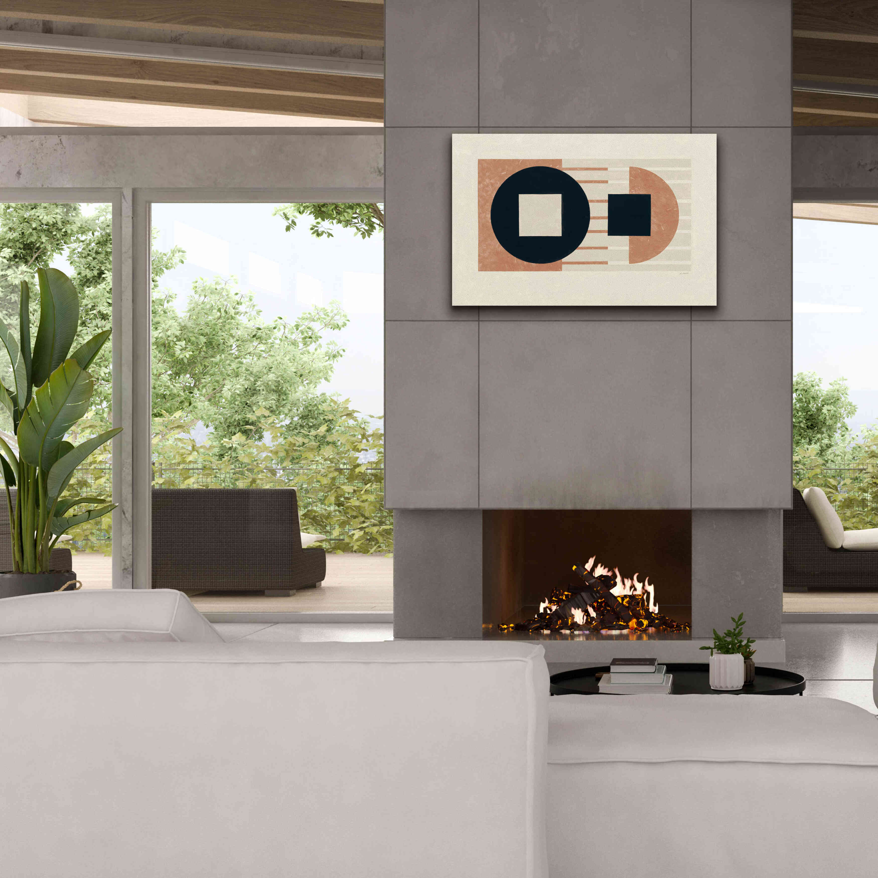 'Laterally Speaking Warm' by Mike Schick, Giclee Canvas Wall Art,40 x 26