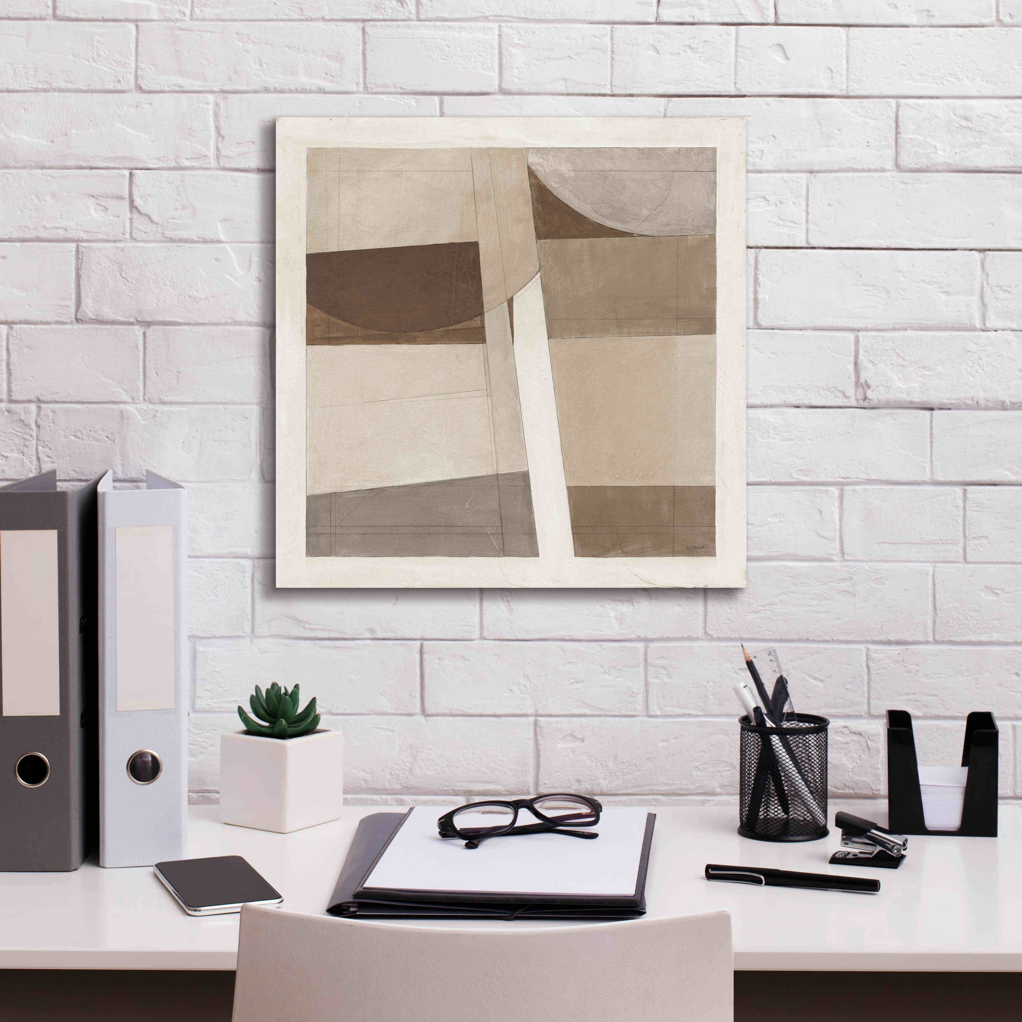 'Sunny Side Up Brown' by Mike Schick, Giclee Canvas Wall Art,18x18