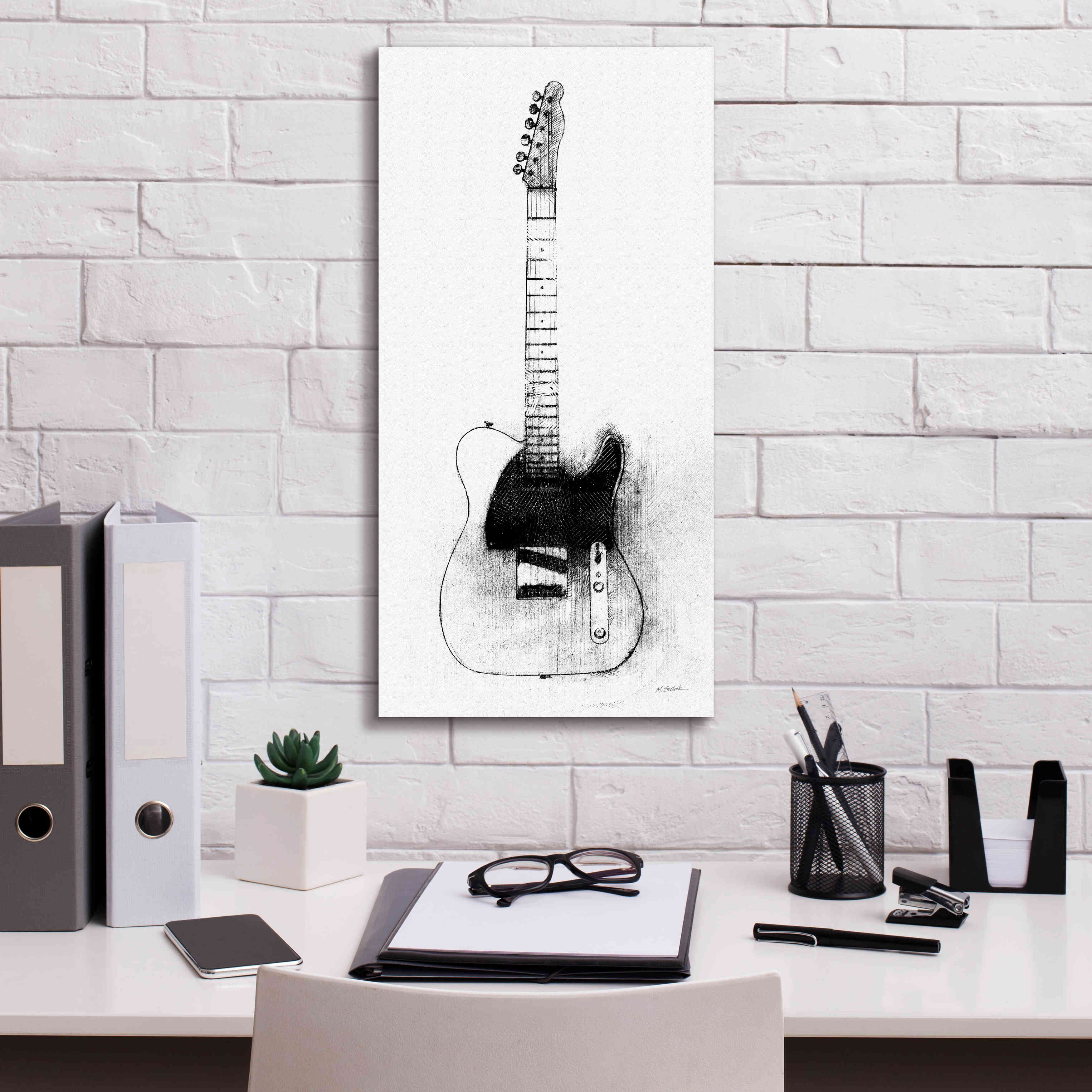 'Garage Band I' by Mike Schick, Giclee Canvas Wall Art,12 x 24
