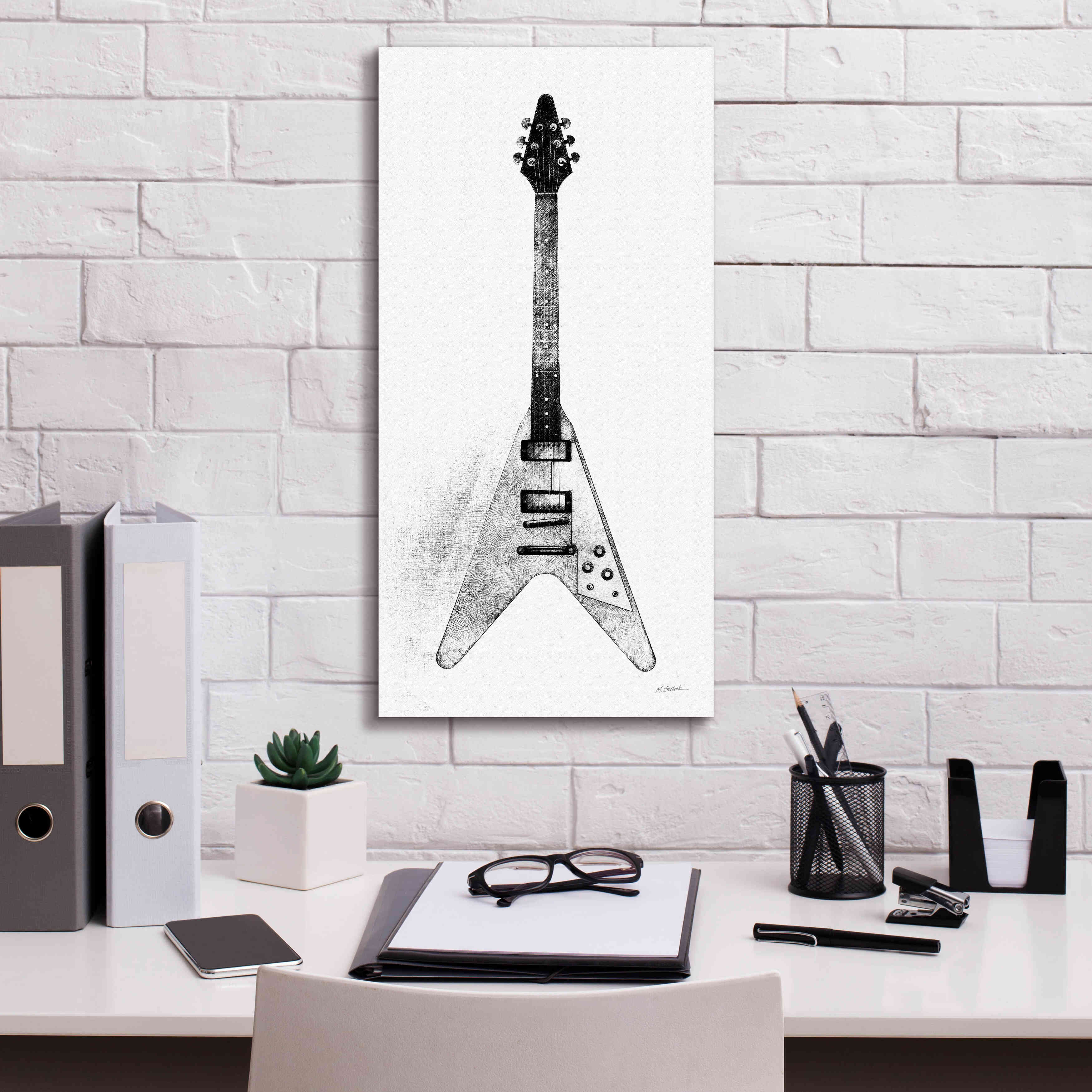 'Garage Band III' by Mike Schick, Giclee Canvas Wall Art,12 x 24