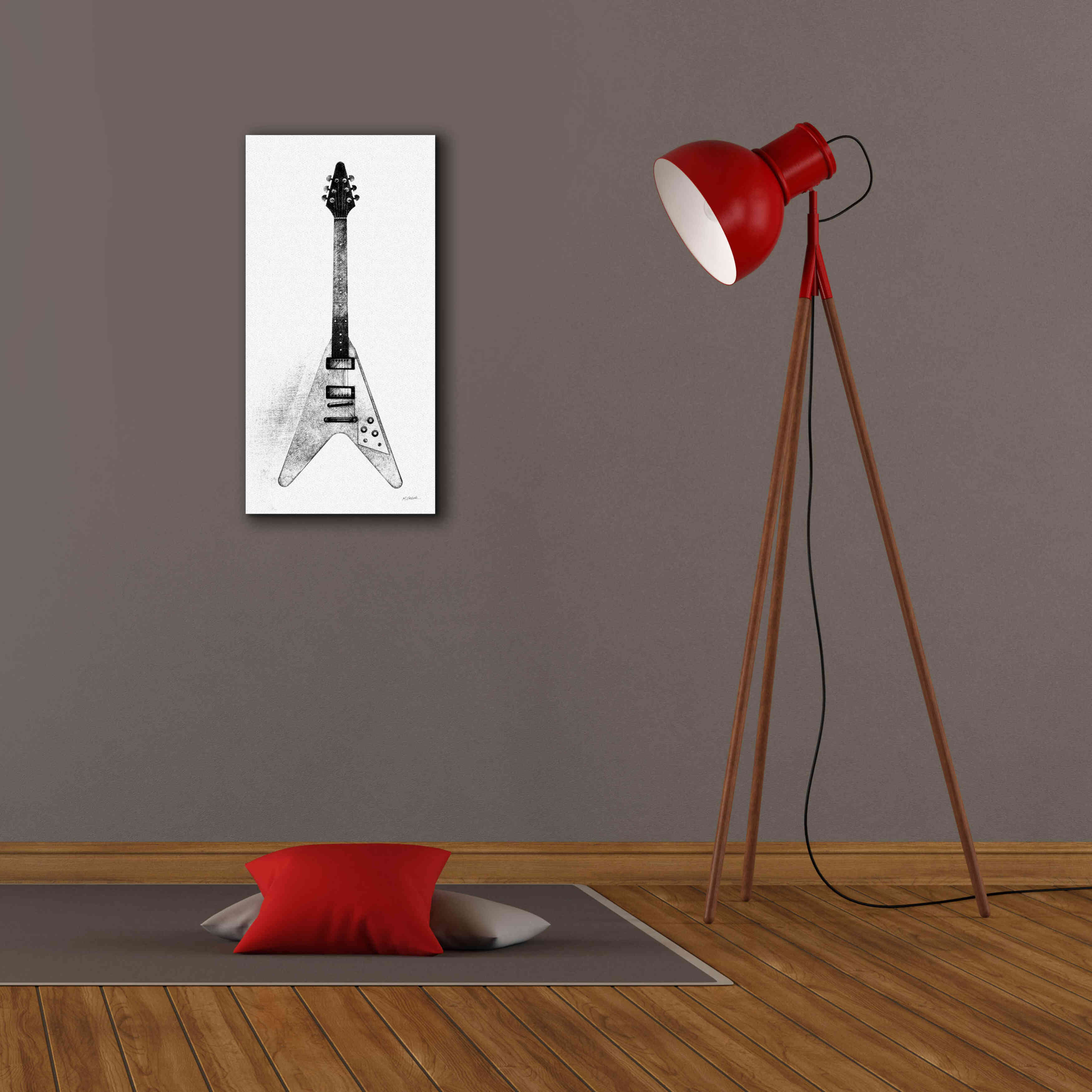 'Garage Band III' by Mike Schick, Giclee Canvas Wall Art,12 x 24