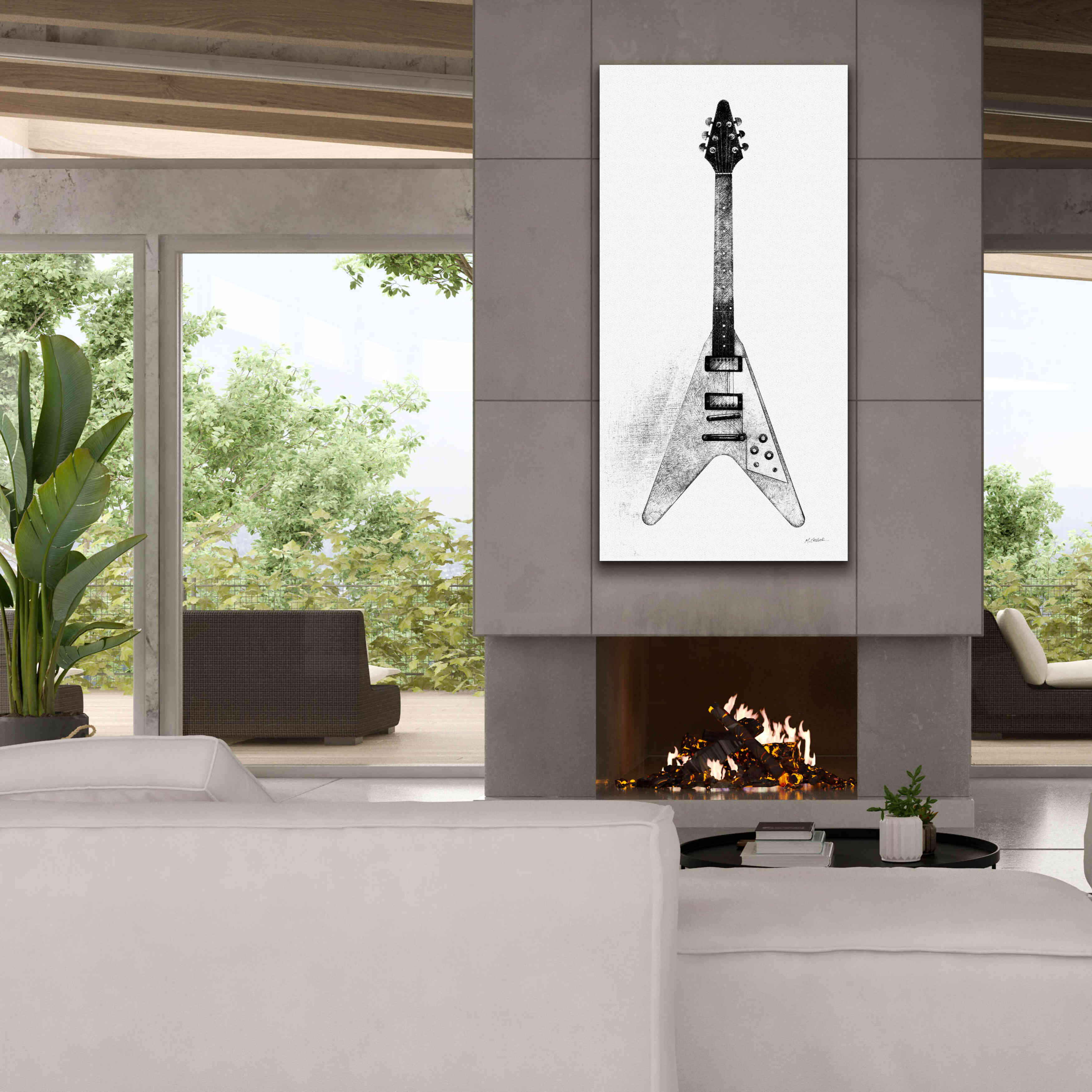 'Garage Band III' by Mike Schick, Giclee Canvas Wall Art,30 x 60