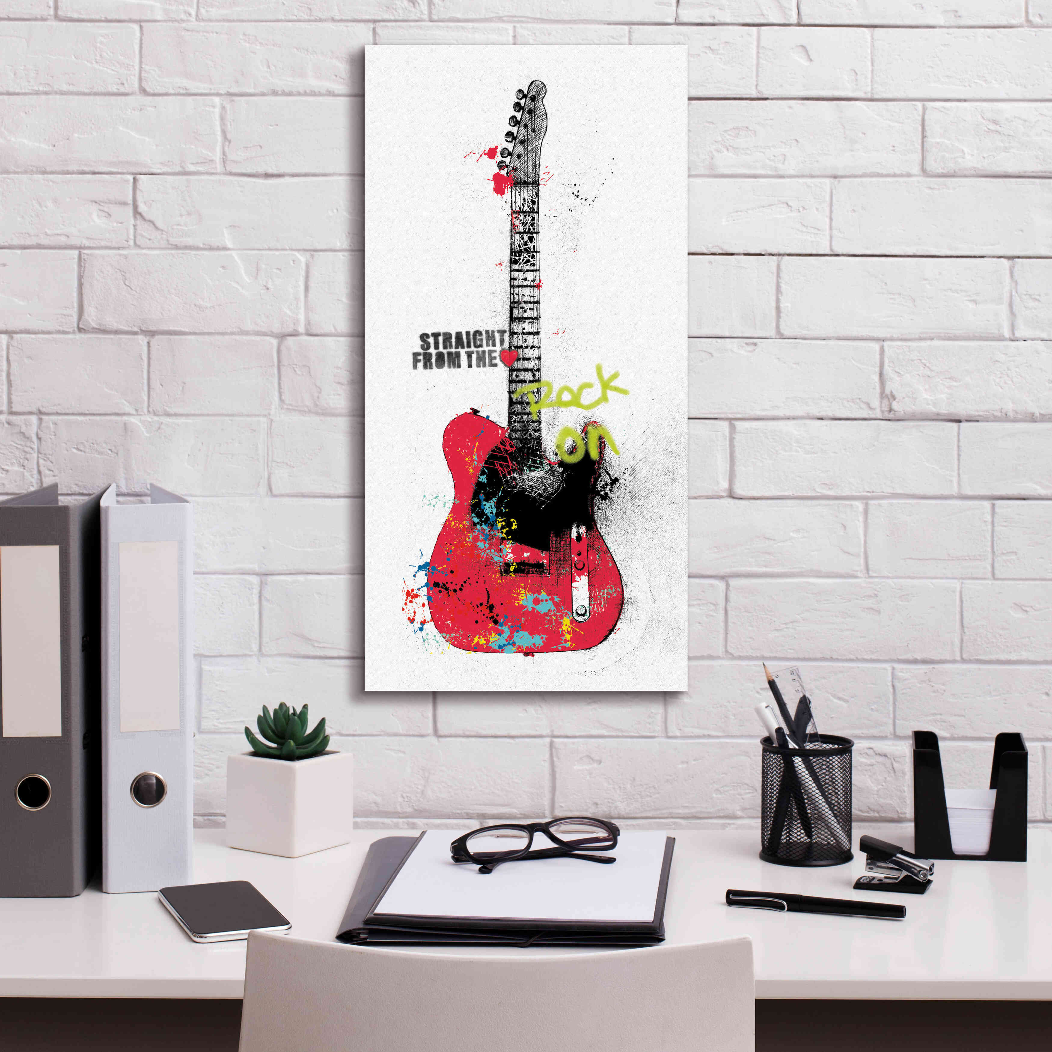'Garage Band I Graffiti' by Mike Schick, Giclee Canvas Wall Art,12 x 24