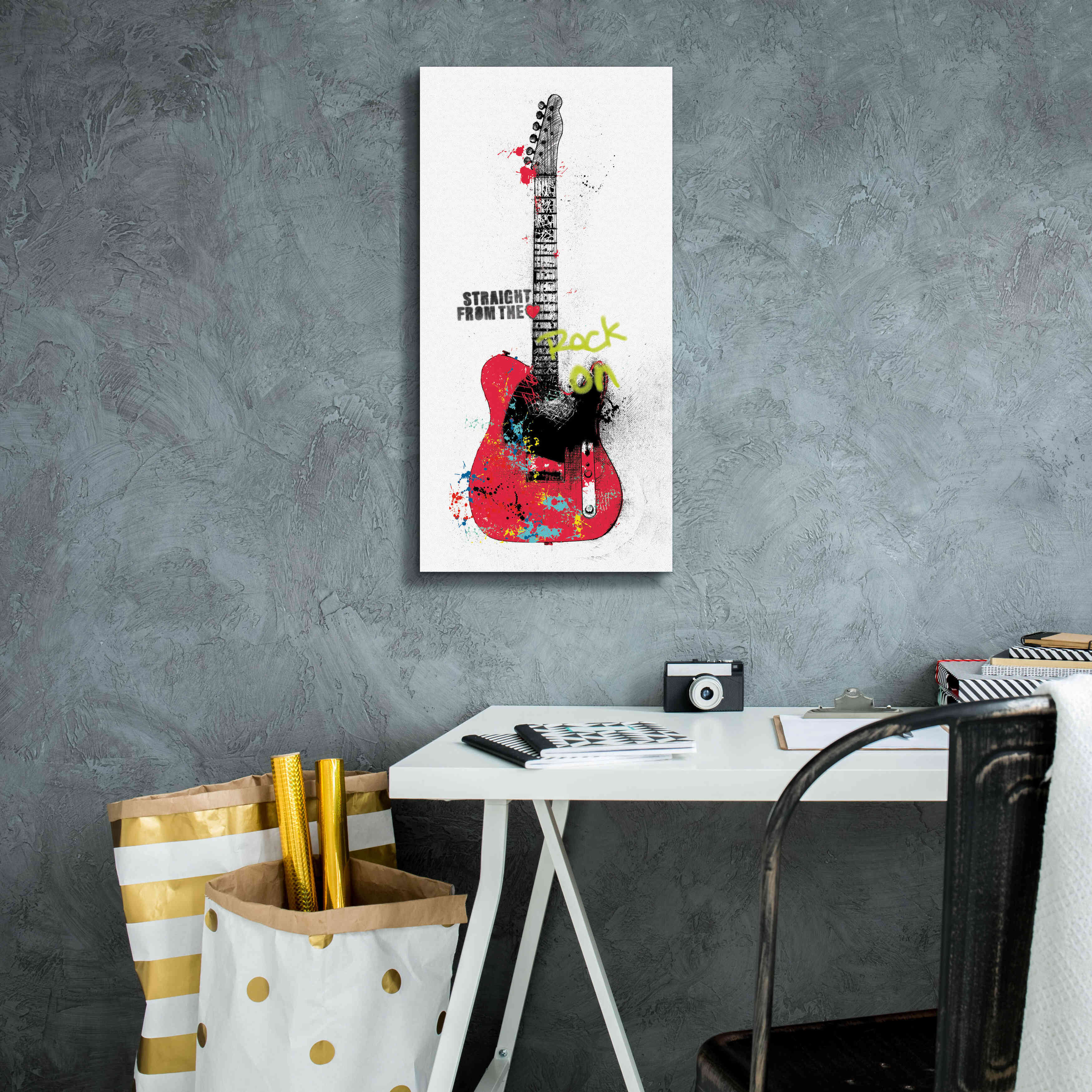 'Garage Band I Graffiti' by Mike Schick, Giclee Canvas Wall Art,12 x 24
