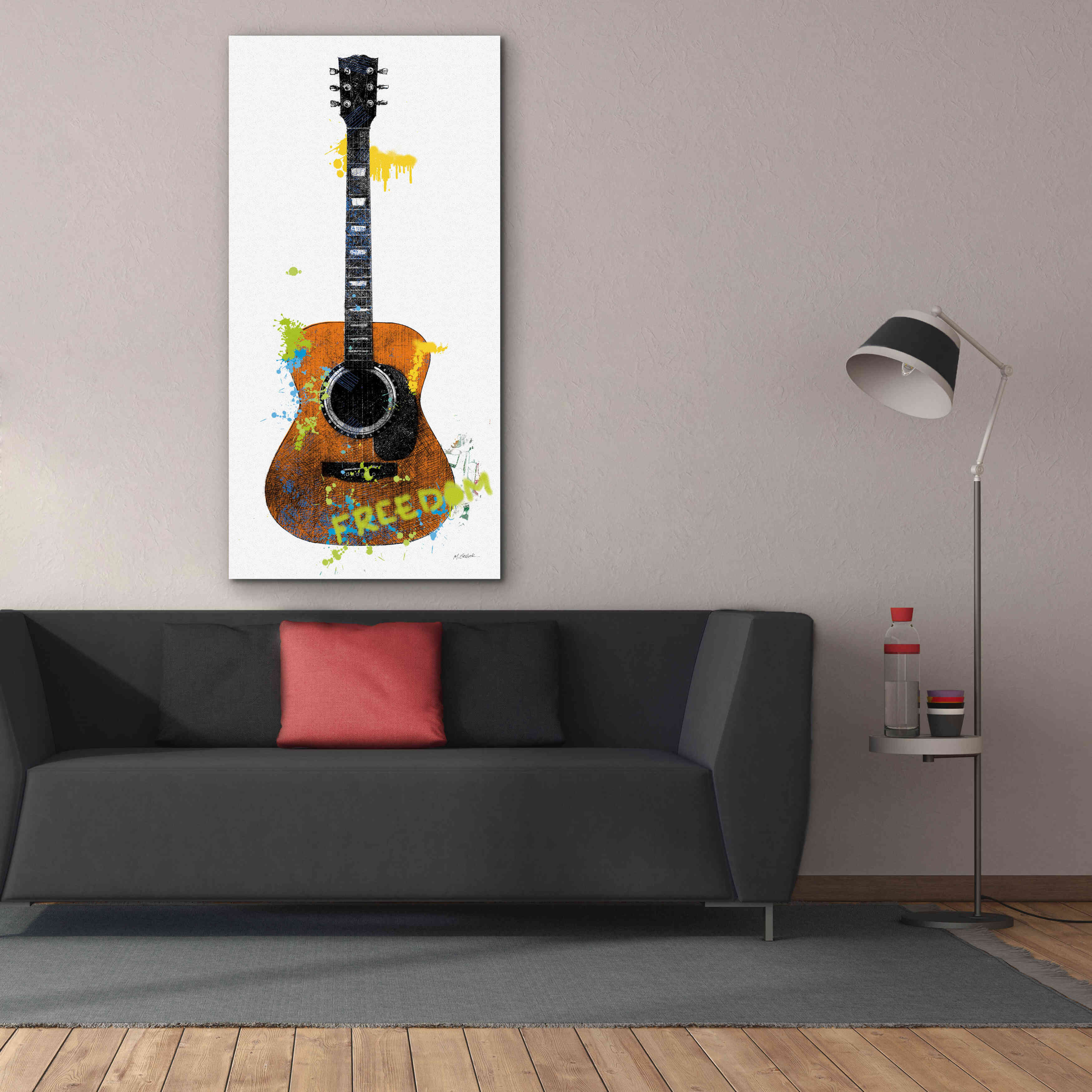 'Garage Band II Graffiti' by Mike Schick, Giclee Canvas Wall Art,30 x 60
