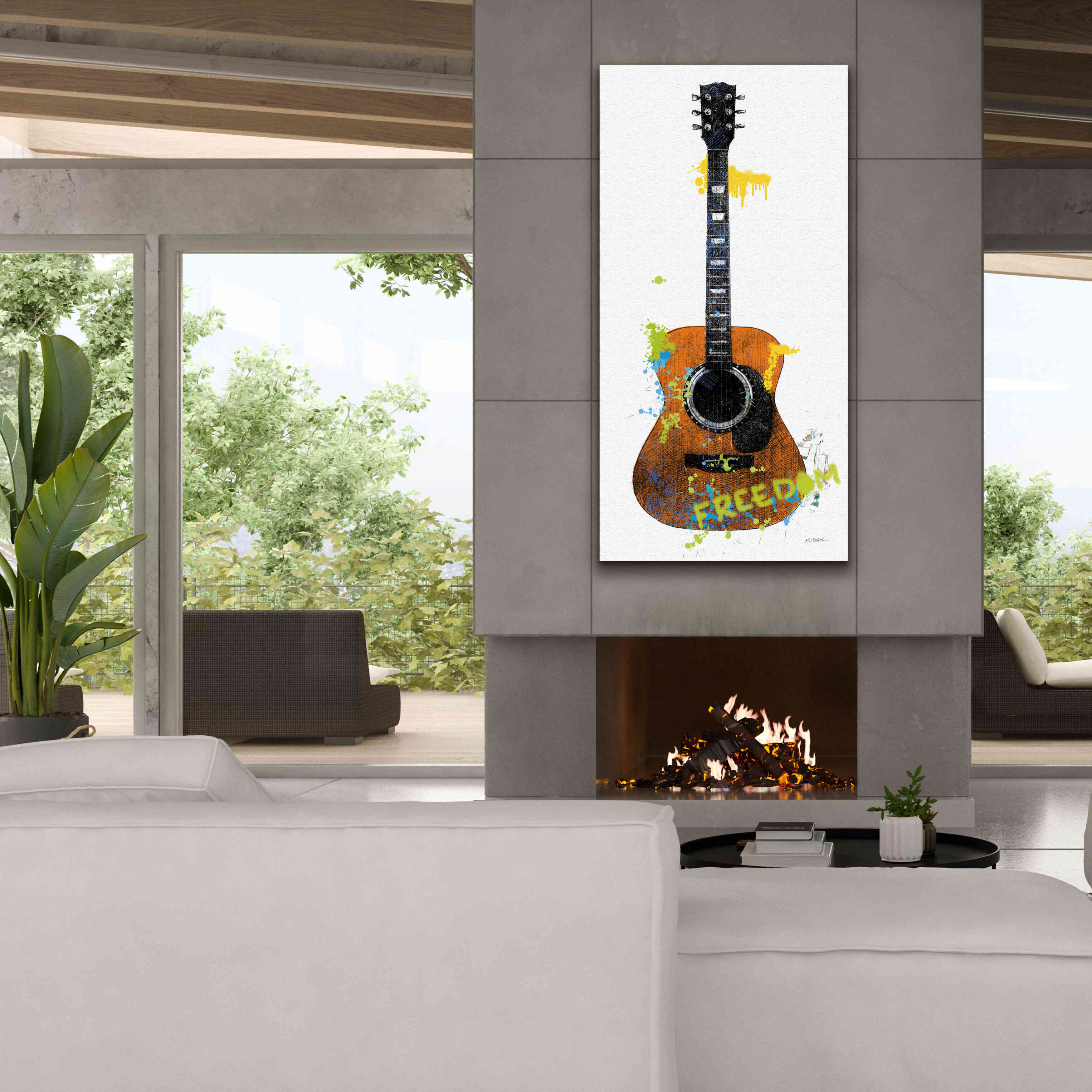 'Garage Band II Graffiti' by Mike Schick, Giclee Canvas Wall Art,30 x 60