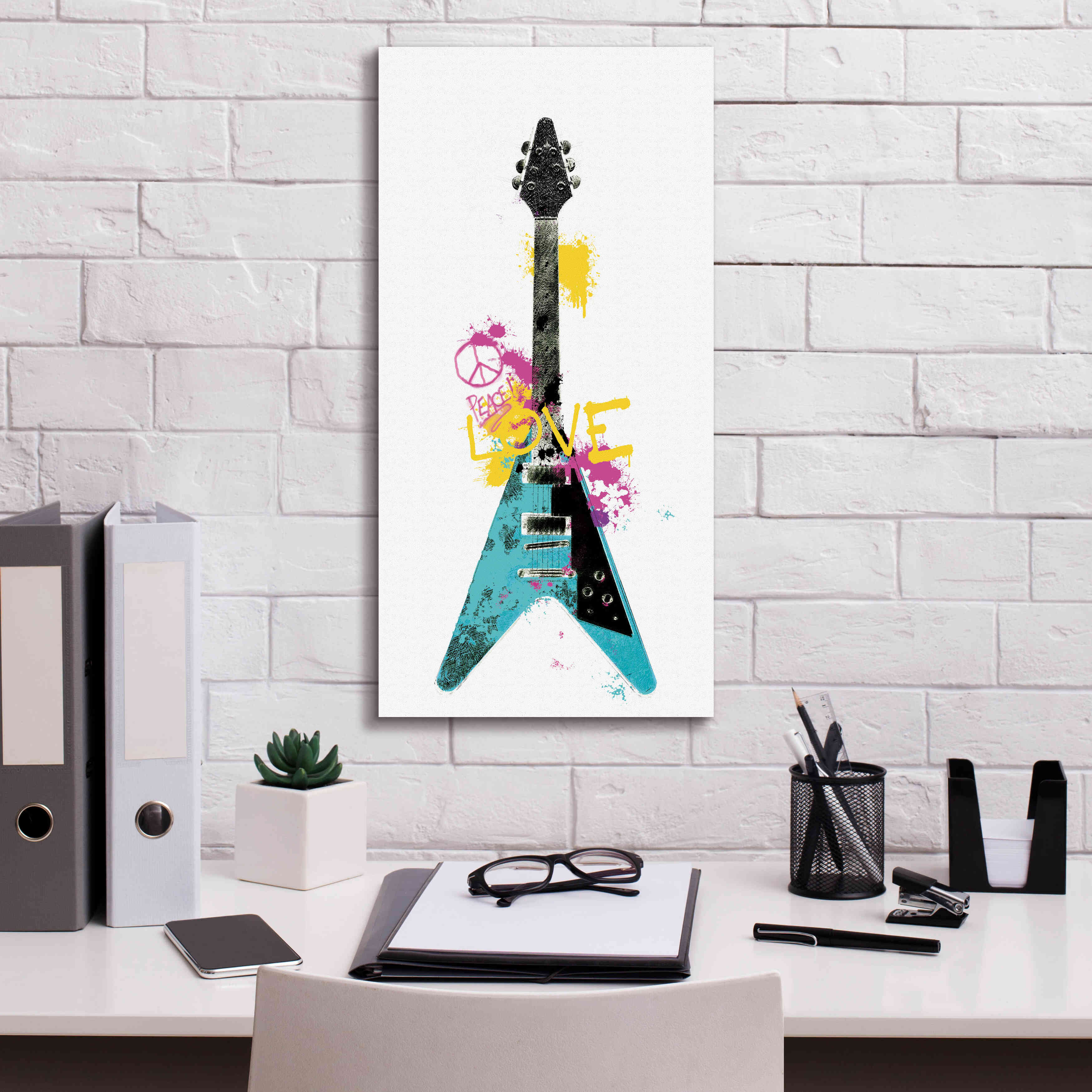 'Garage Band III Graffiti' by Mike Schick, Giclee Canvas Wall Art,12 x 24