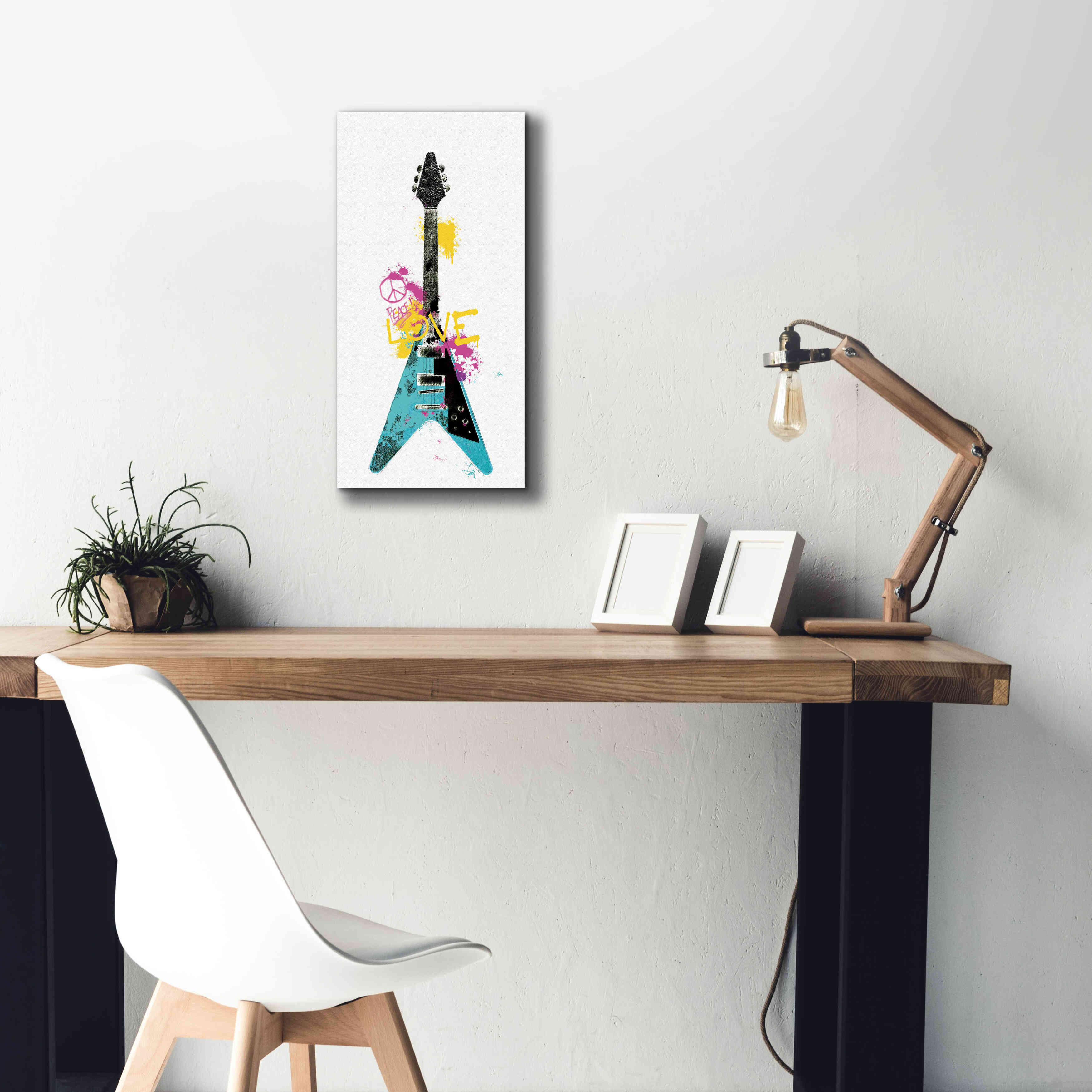 'Garage Band III Graffiti' by Mike Schick, Giclee Canvas Wall Art,12 x 24