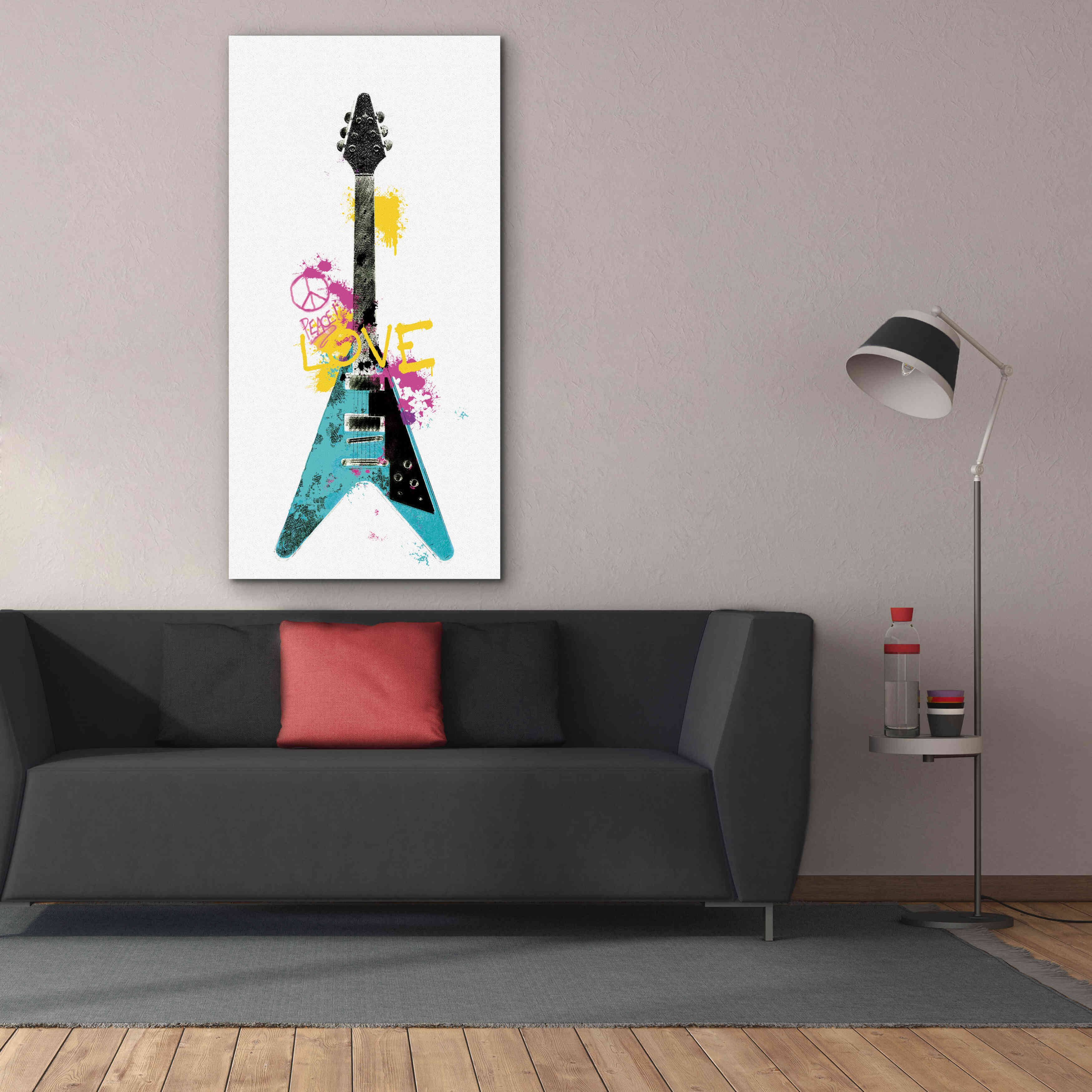 'Garage Band III Graffiti' by Mike Schick, Giclee Canvas Wall Art,30 x 60
