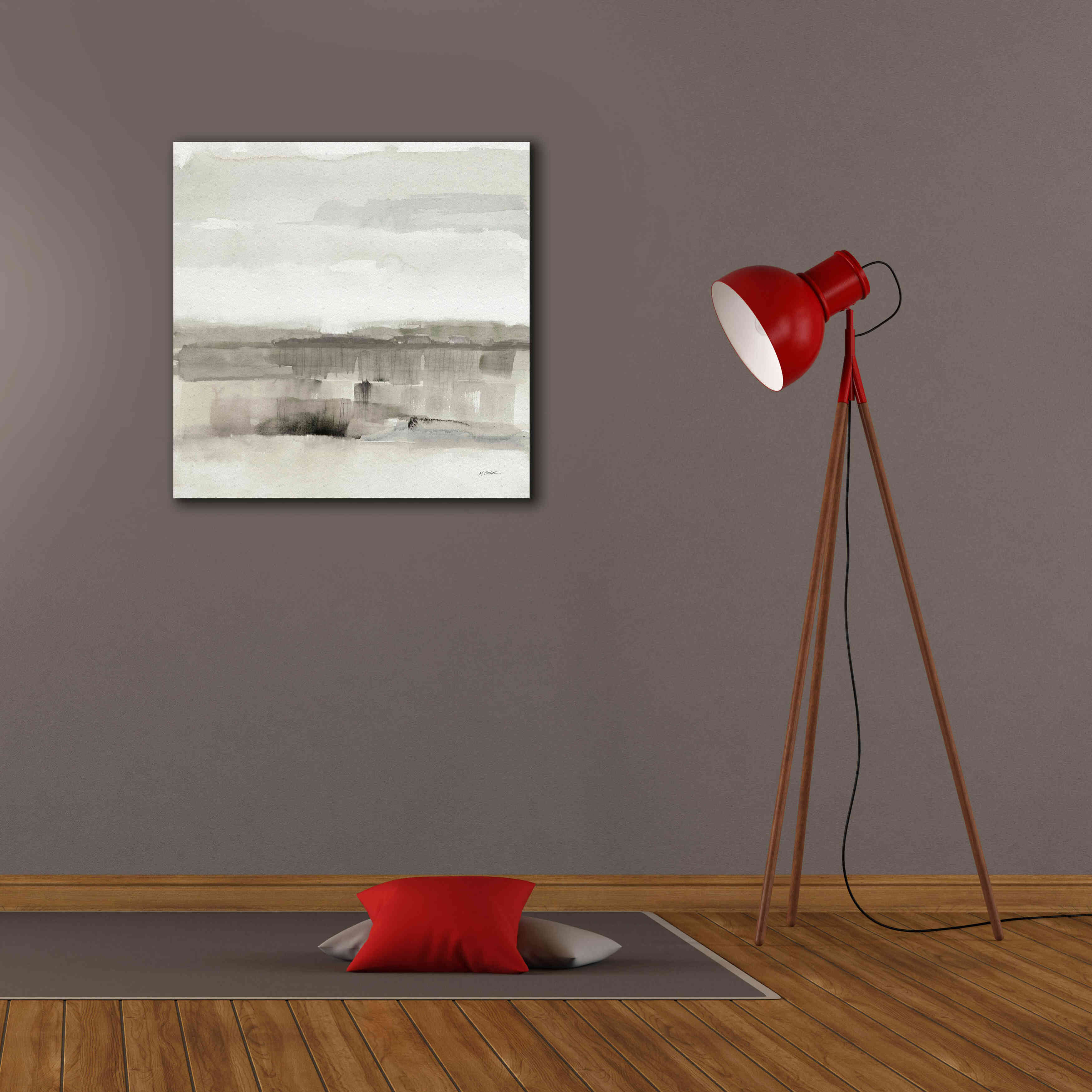 'Influence Of Line And Color Neutral' by Mike Schick, Giclee Canvas Wall Art,26x26