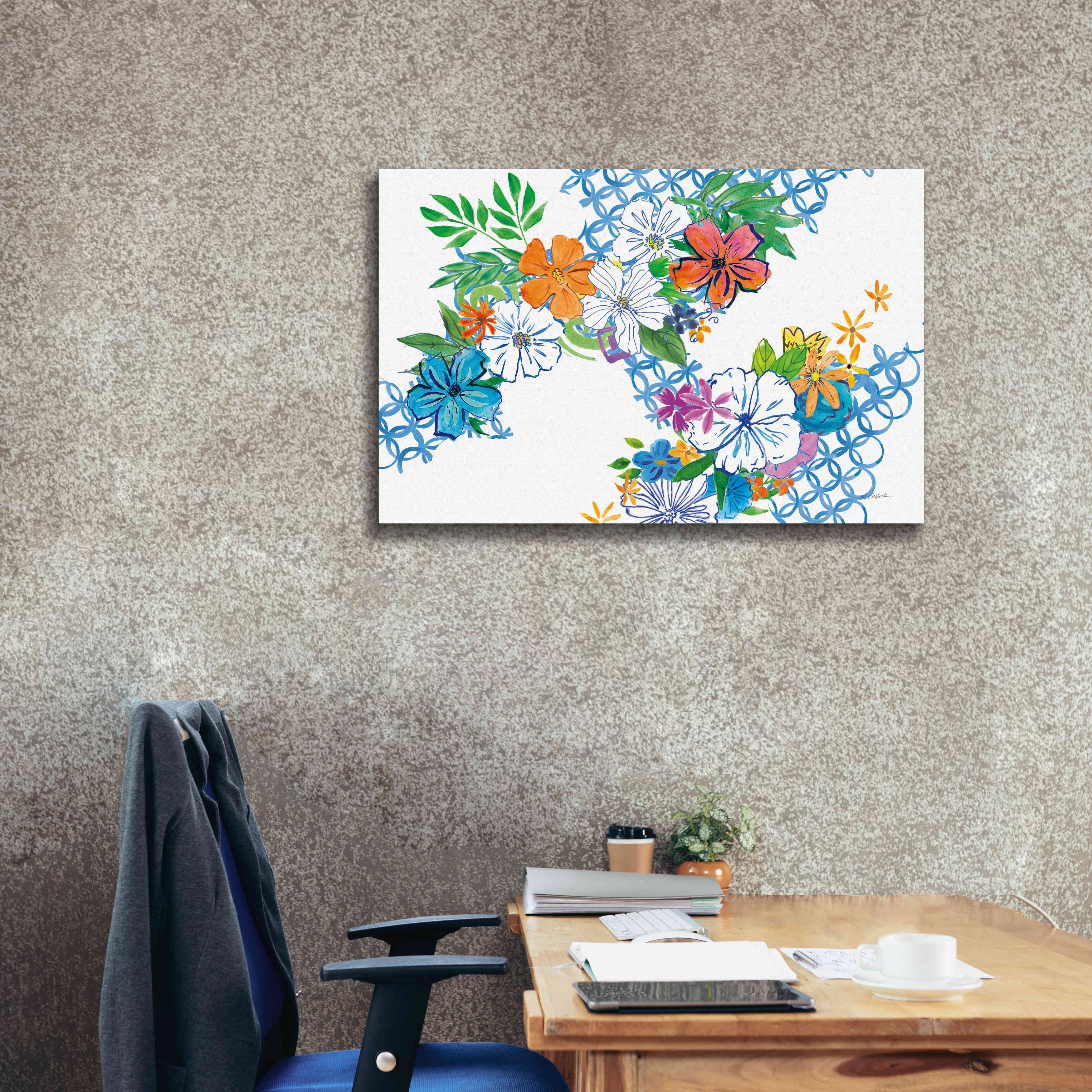 'Flower Power I' by Mike Schick, Giclee Canvas Wall Art,40 x 26