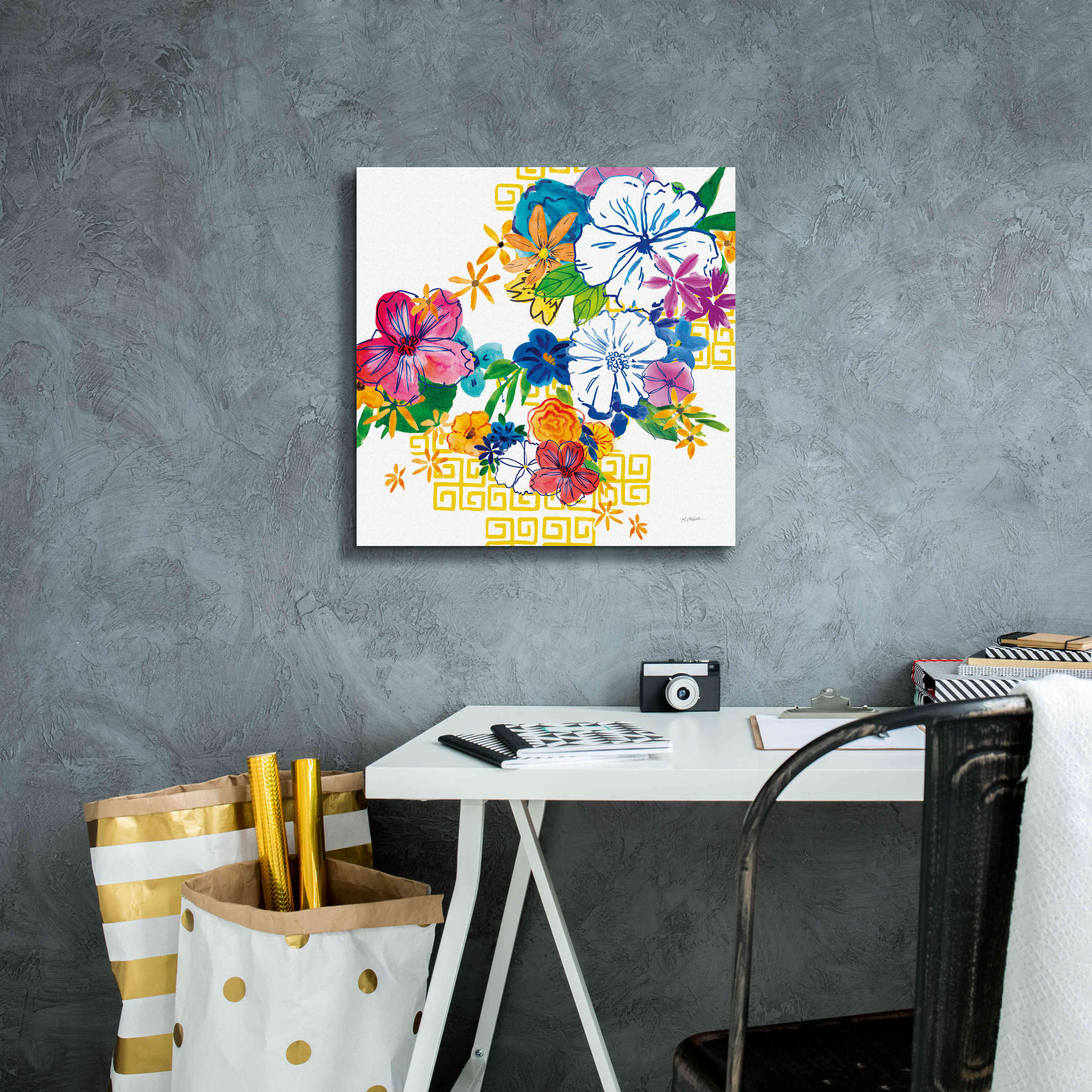 'Flower Power II' by Mike Schick, Giclee Canvas Wall Art,18x18