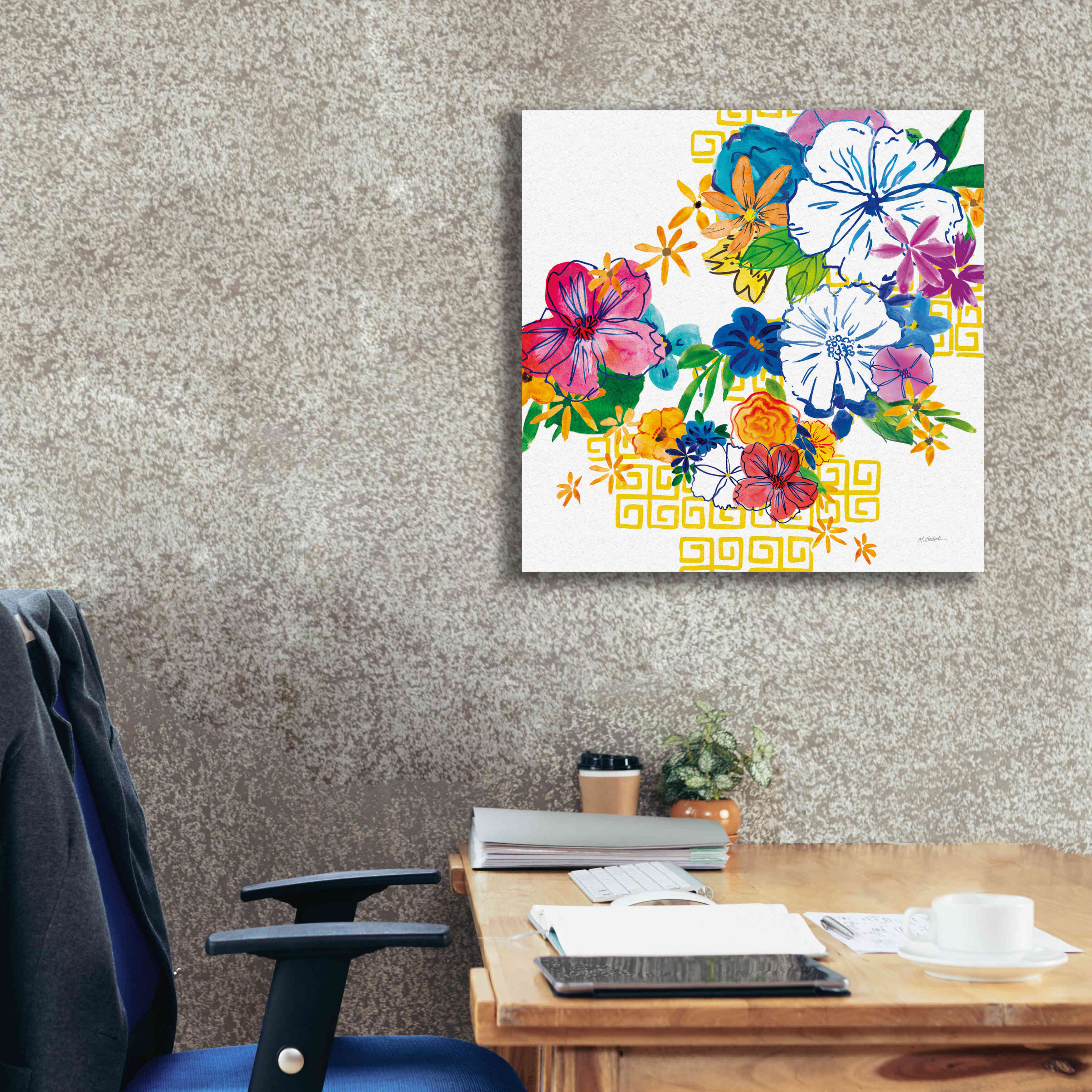 'Flower Power II' by Mike Schick, Giclee Canvas Wall Art,26x26