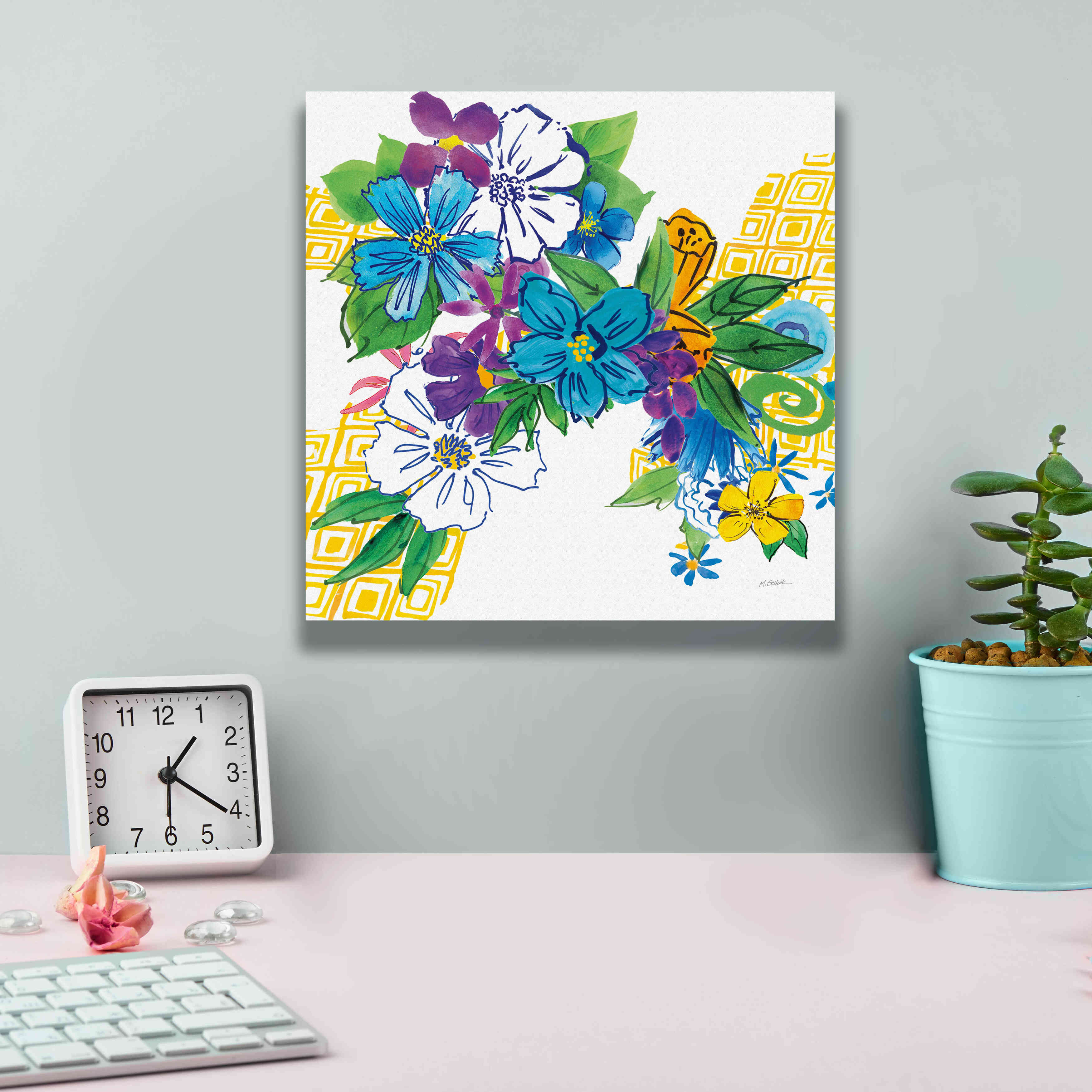 'Flower Power III' by Mike Schick, Giclee Canvas Wall Art,12x12