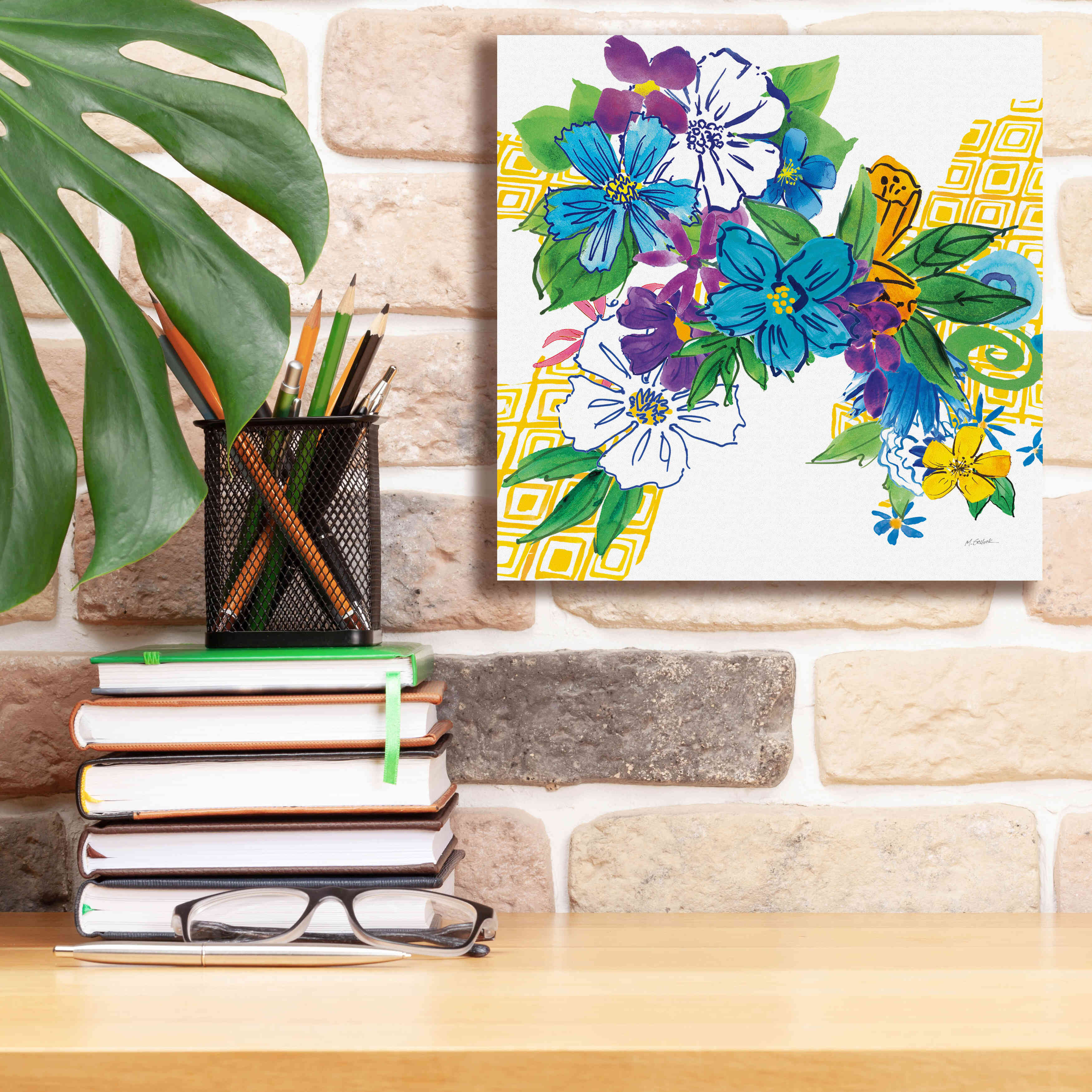 'Flower Power III' by Mike Schick, Giclee Canvas Wall Art,12x12