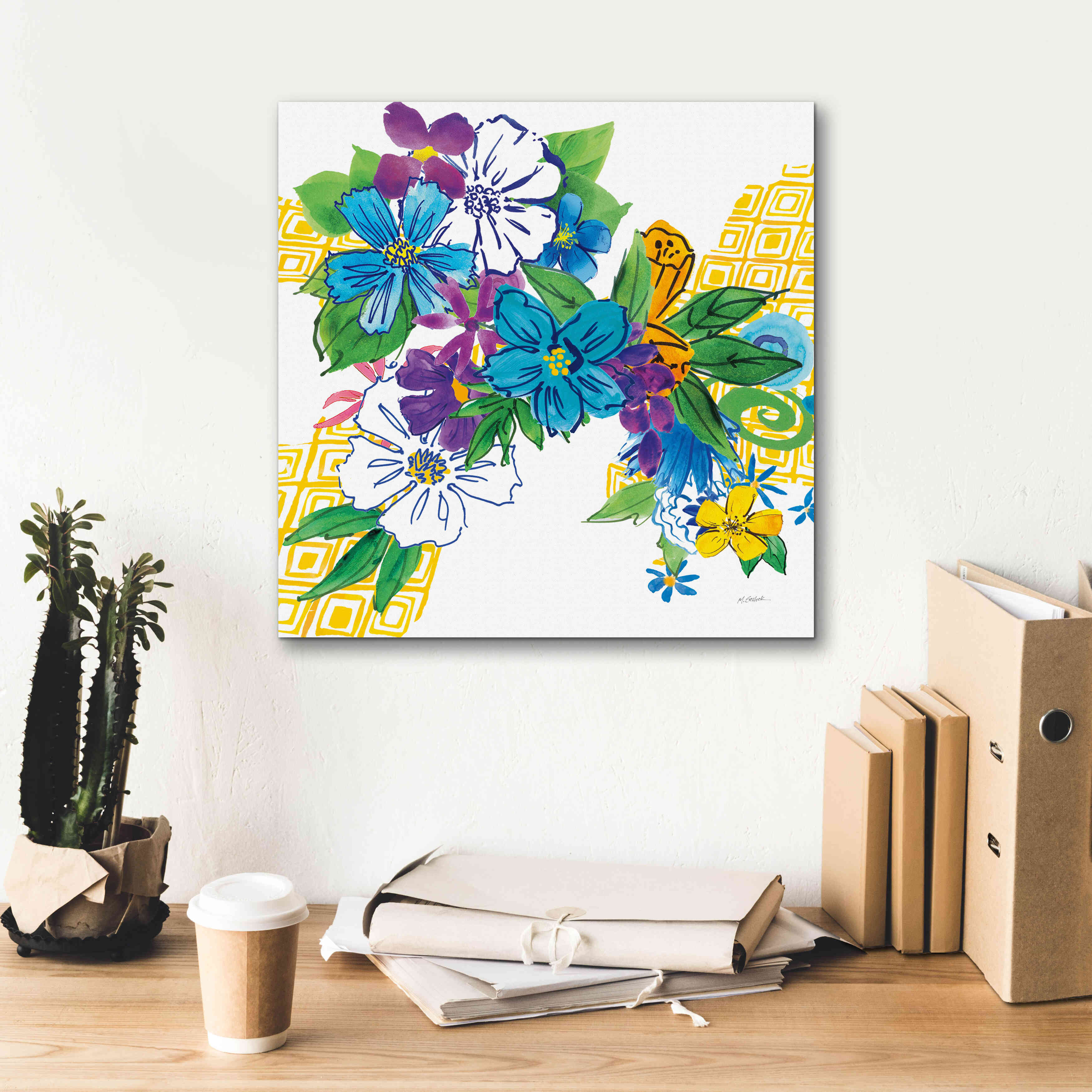 'Flower Power III' by Mike Schick, Giclee Canvas Wall Art,18x18