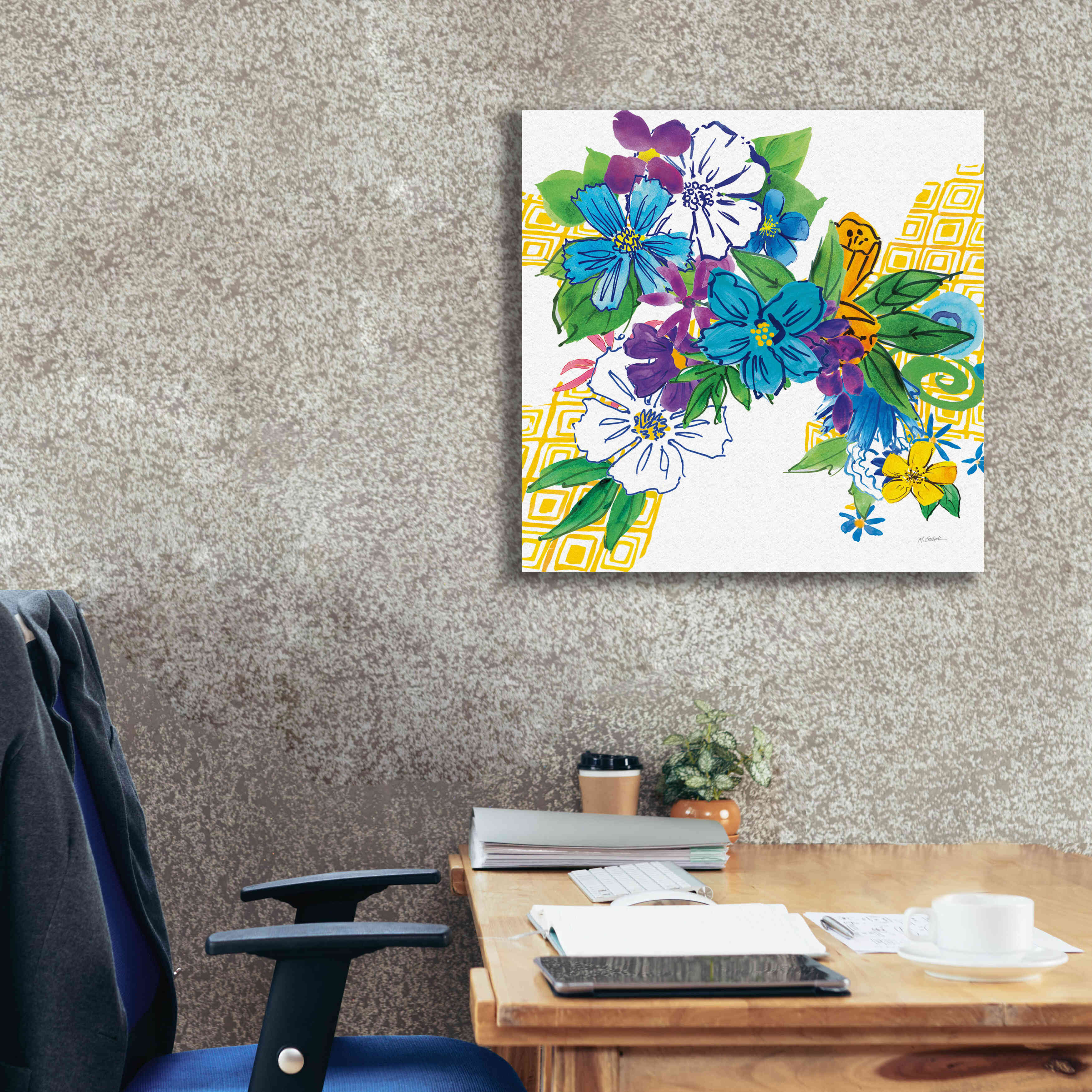 'Flower Power III' by Mike Schick, Giclee Canvas Wall Art,26x26
