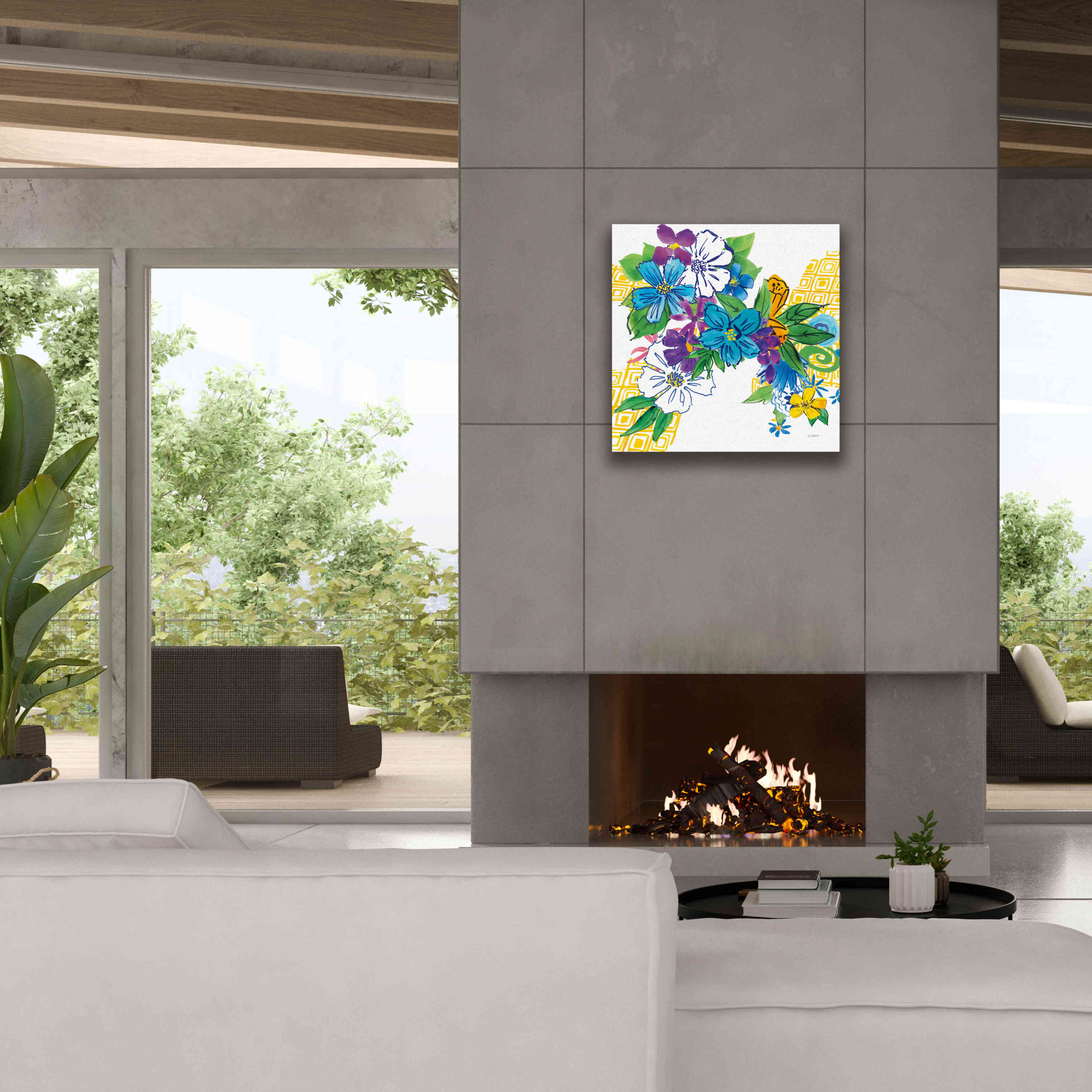 'Flower Power III' by Mike Schick, Giclee Canvas Wall Art,26x26