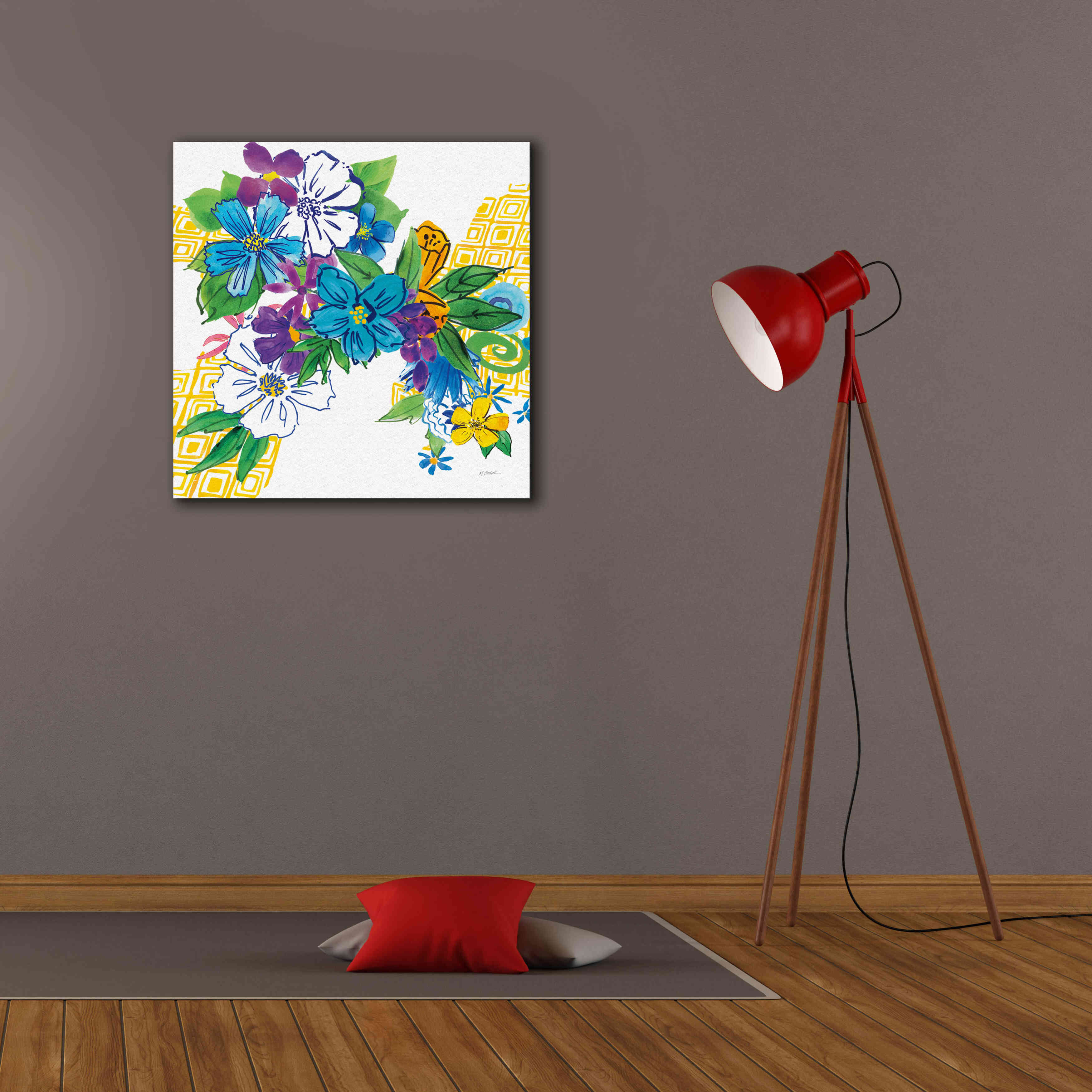 'Flower Power III' by Mike Schick, Giclee Canvas Wall Art,26x26
