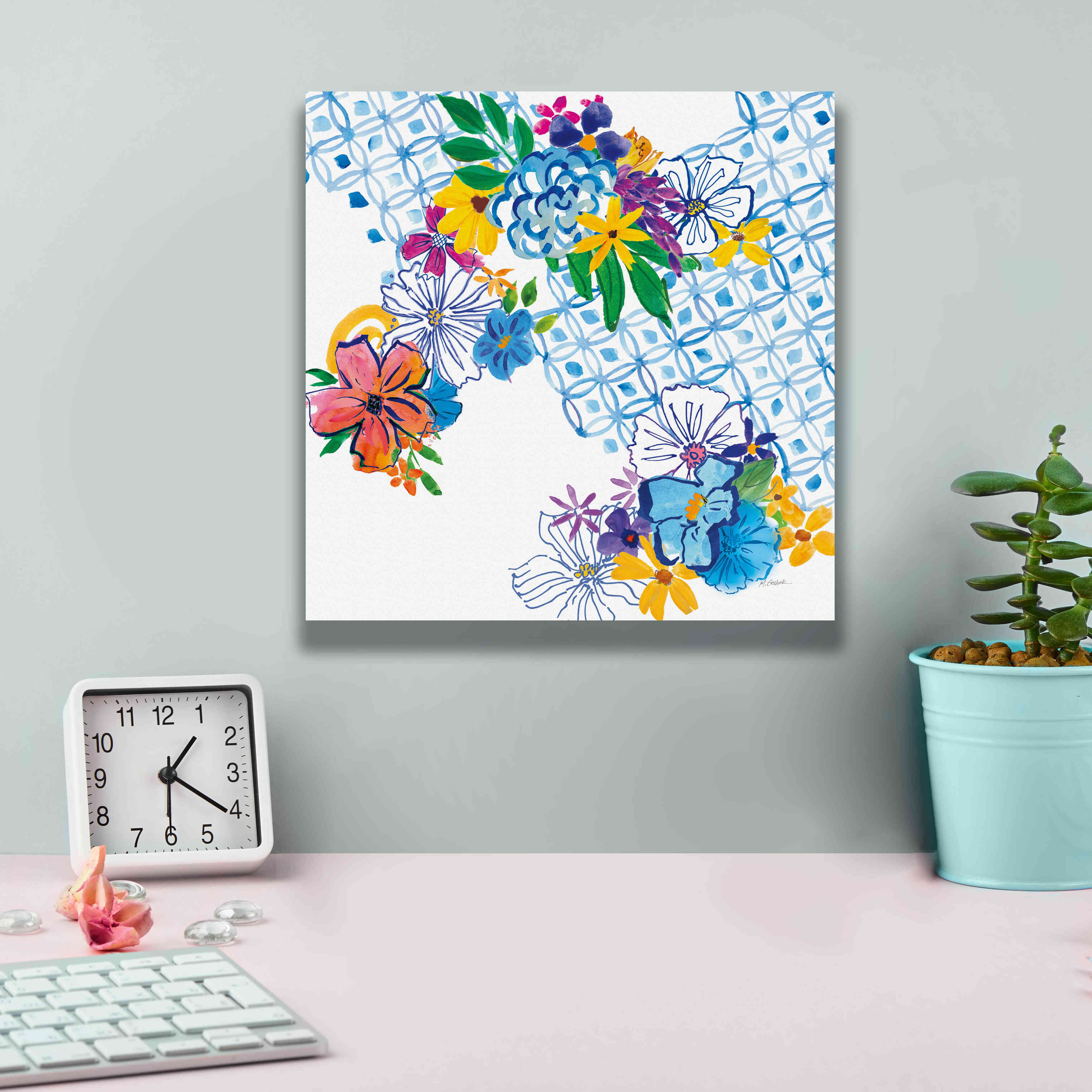 'Flower Power IV' by Mike Schick, Giclee Canvas Wall Art,12x12