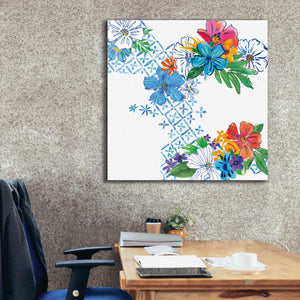 'Flower Power V' by Mike Schick, Giclee Canvas Wall Art,37x37