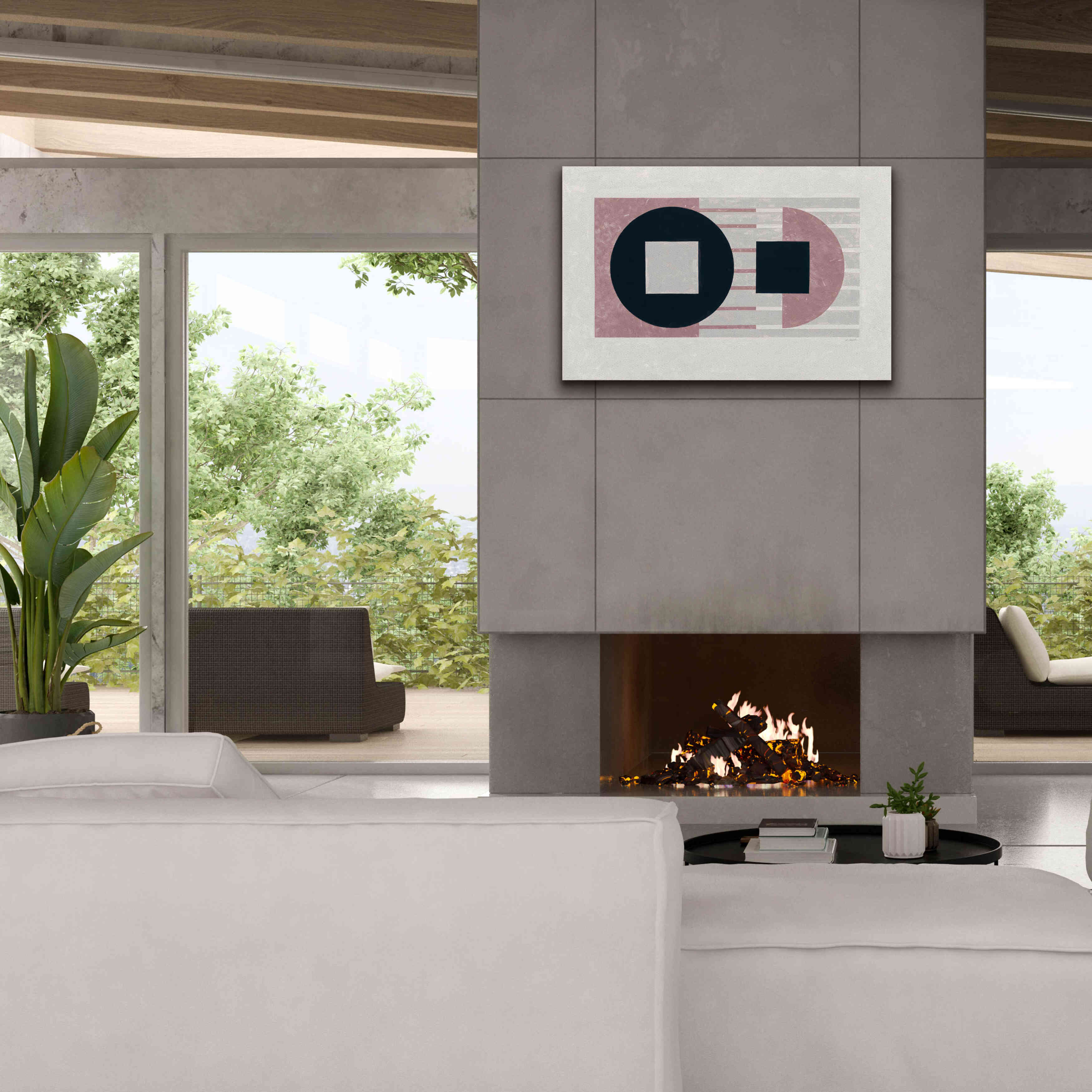 'Laterally Speaking Mauve' by Mike Schick, Giclee Canvas Wall Art,40 x 26