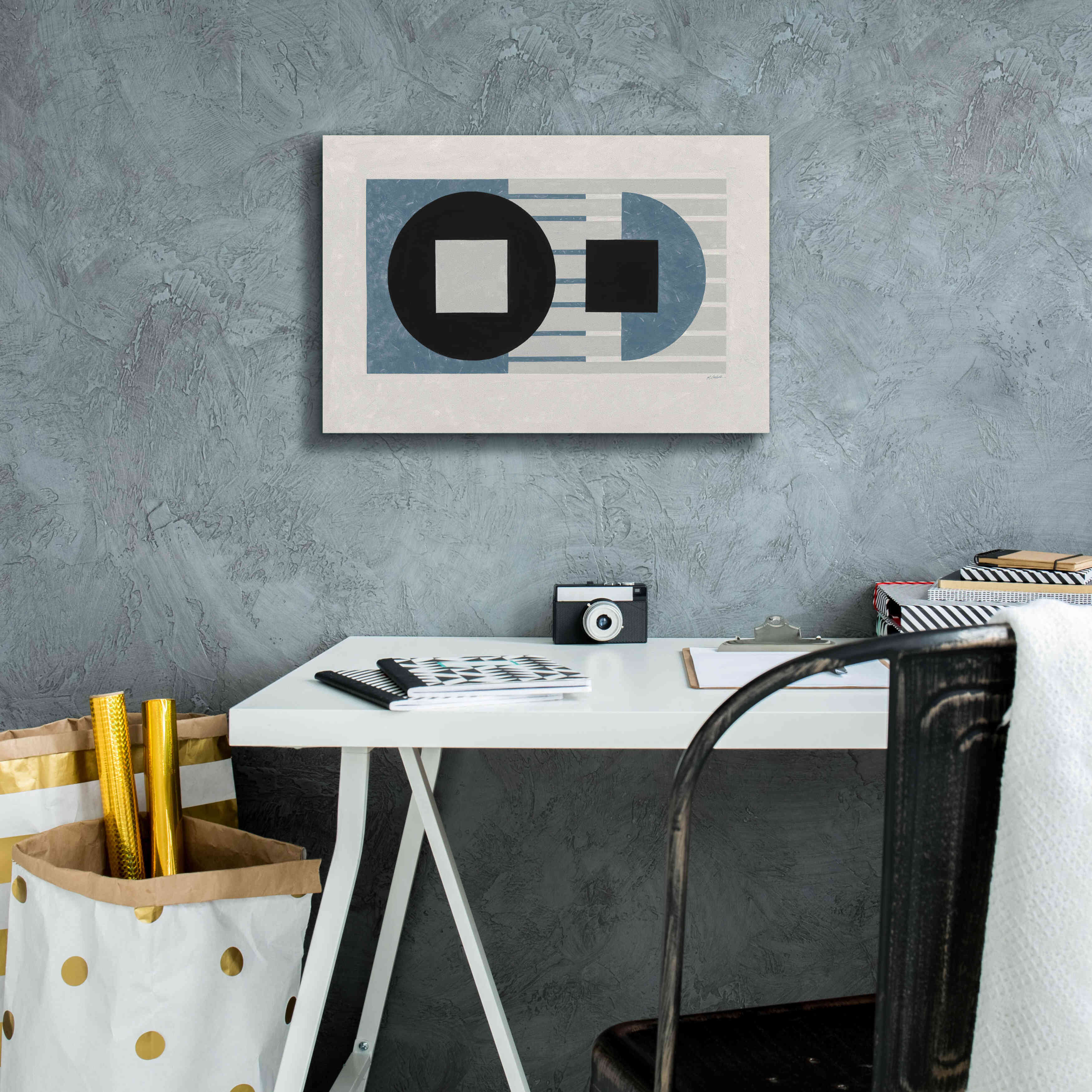 'Laterally Speaking Blue' by Mike Schick, Giclee Canvas Wall Art,18 x 12